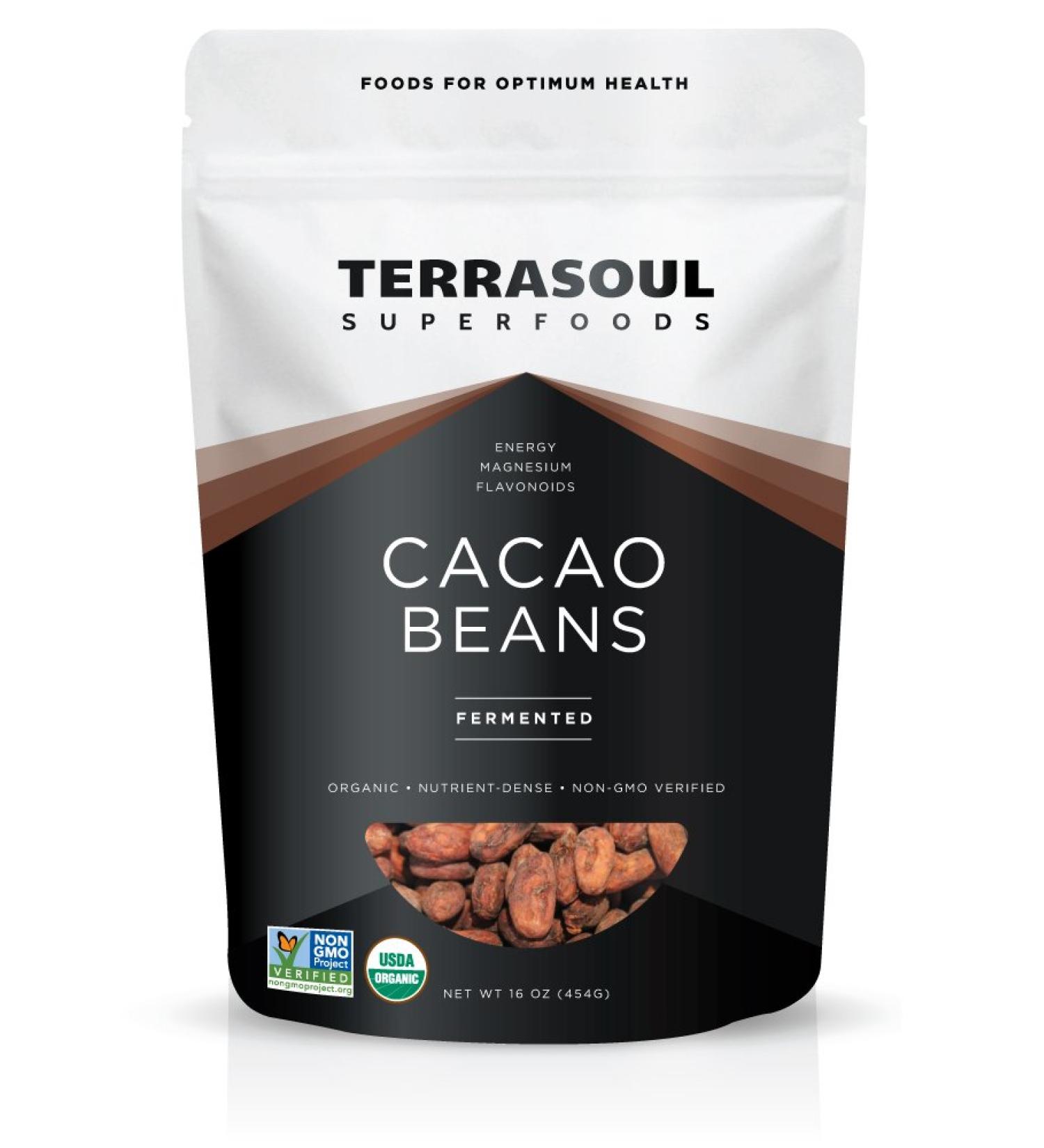 Terrasoul Superfoods Organic Criollo Cacao Beans 1lb - Raw & Pure - Buy Online on GoSupps.com
