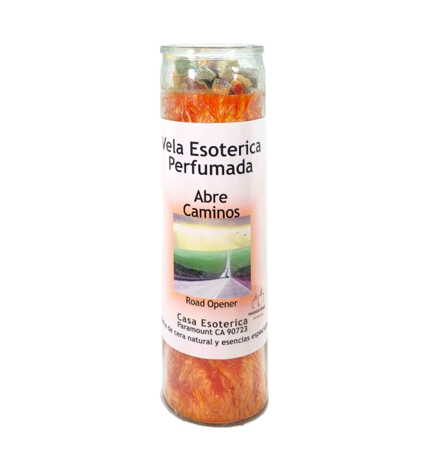 Road Opener Orange Palm Wax Candle | Vela Casa Esoterica - Spiritual Intention Spell for Abre Caminos - Buy Online on GoSupps.com
