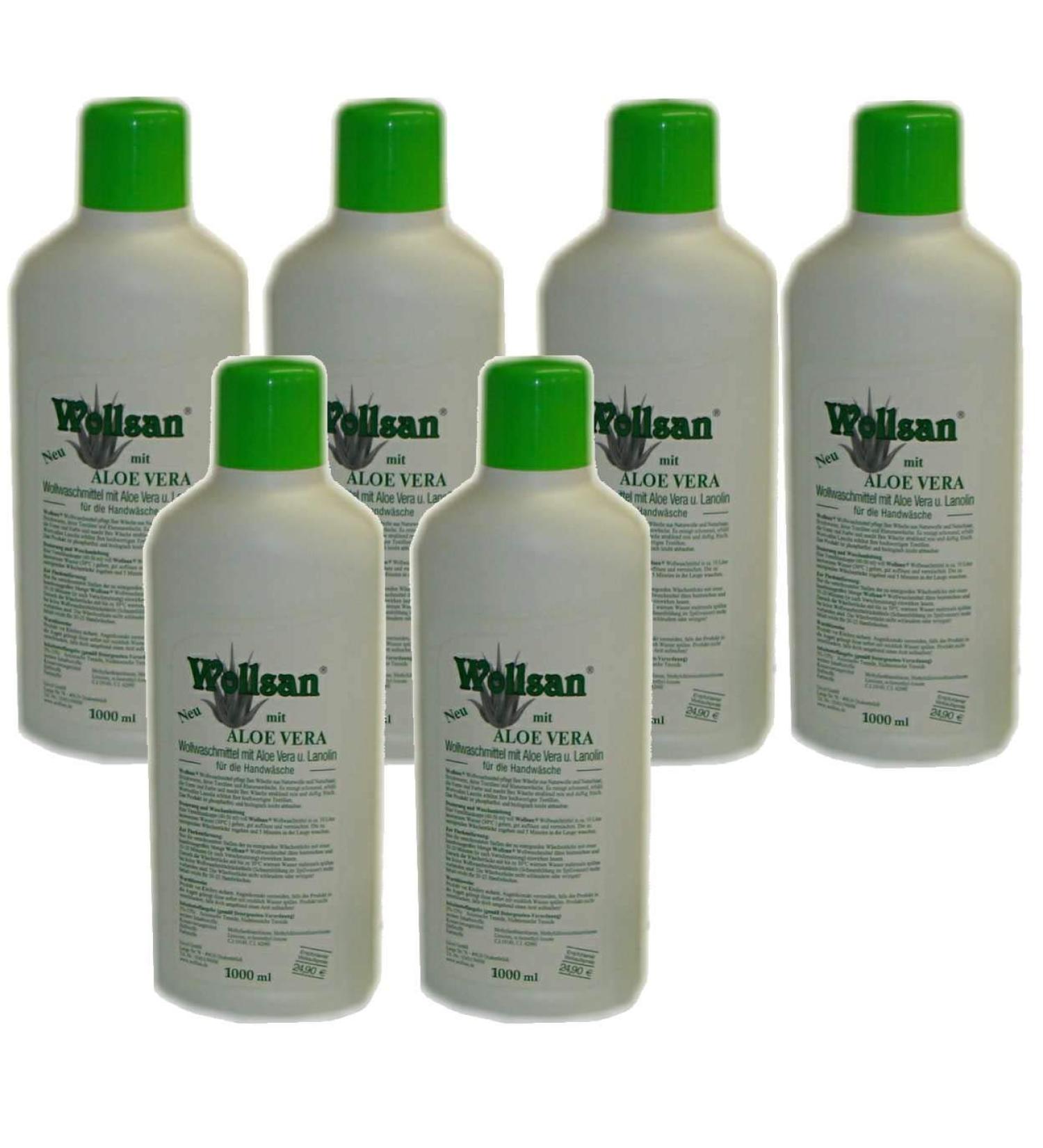 Wollsan wool detergent with aloe vera and lanolin (6 x 1 000ml)