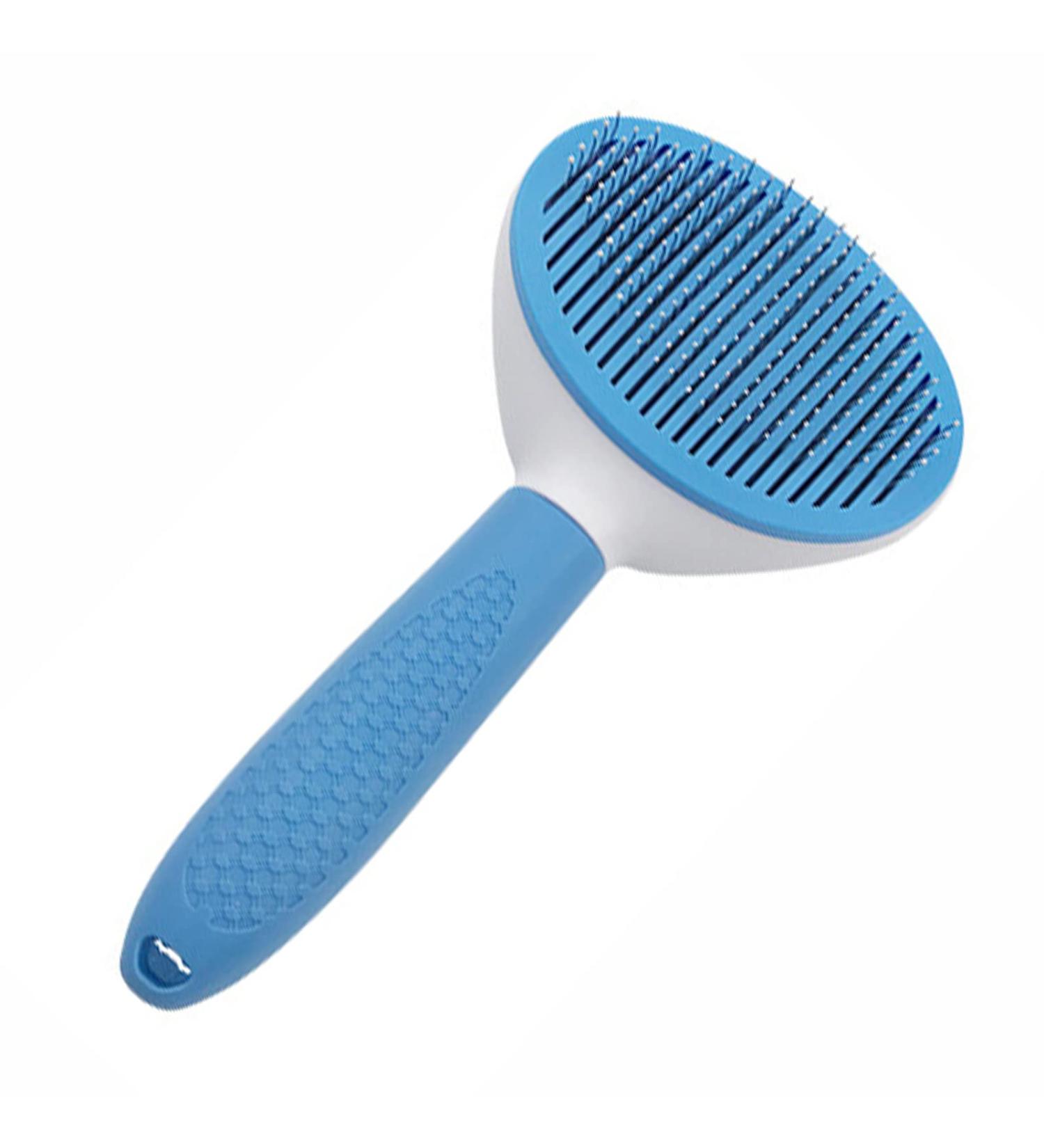 Secwell Dog Self-Cleaning Brush | One-Button Undercoat Remover | Blue | International Shipping Available - Buy Online on GoSupps.com