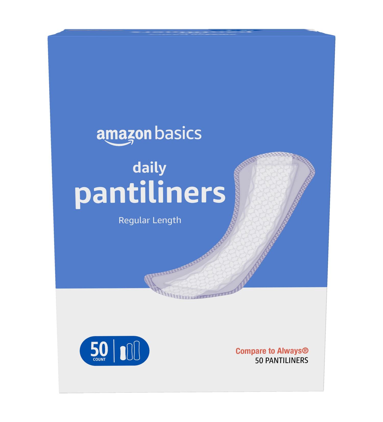 Amazon Basics Daily Pantiliner - Regular Length - 50 Count - 1 Pack (Formerly Solimo) - Buy Online on GoSupps.com