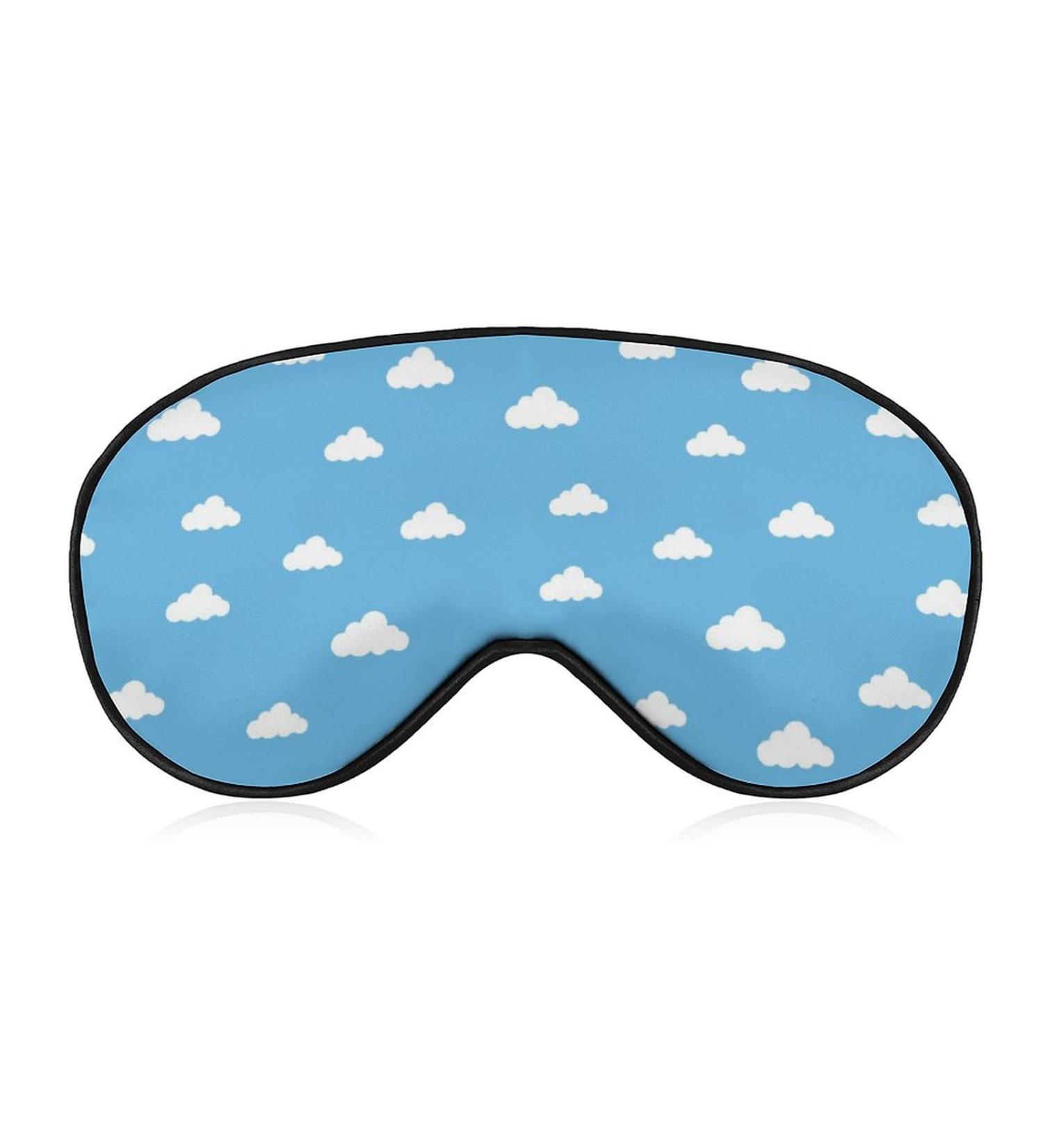 White Clouds Blue Sky Sleep Mask- Adjustable Blindfold for Sleeping and Travel - Buy Online on GoSupps.com