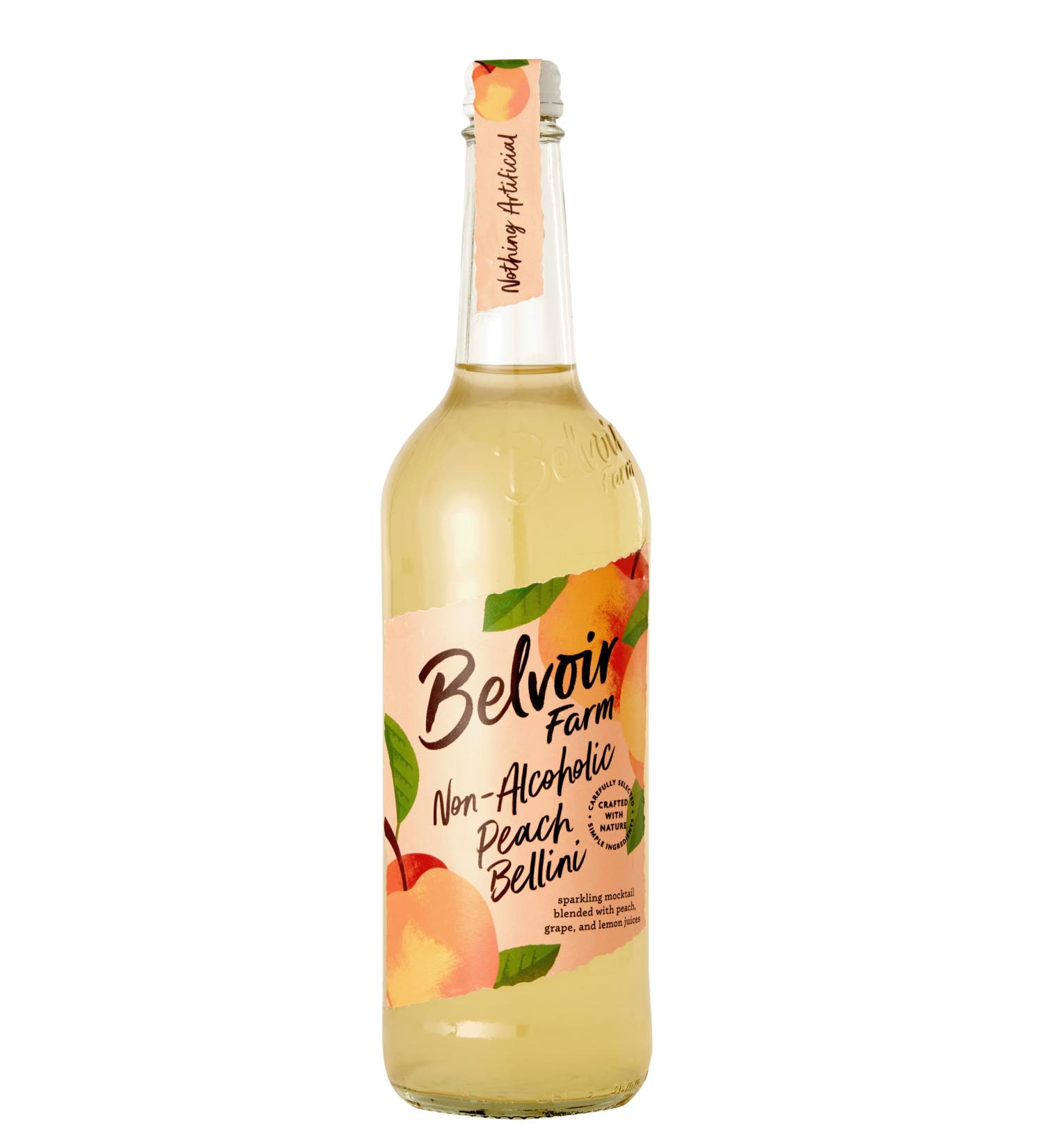 Belvoir Farm Non-Alcoholic Peach Bellini - Real Peach & Grape Juice - 6 x 750ml Bottles - Buy Online on GoSupps.com