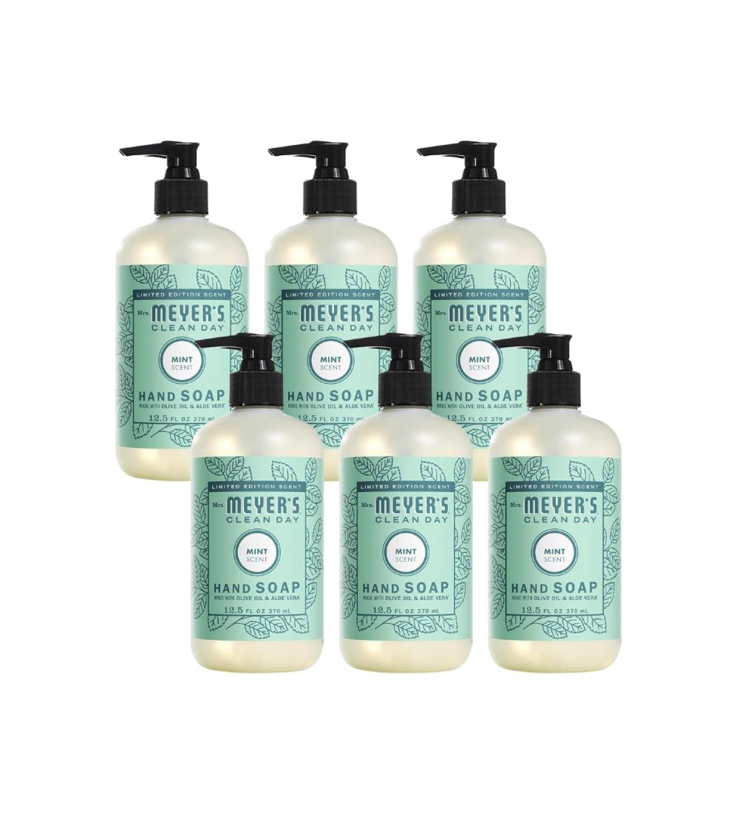 Mrs. MEYER'S CLEAN DAY Liquid Hand Soap Mint (12.5 Fl Oz (Pack of 6)) - Buy Online on GoSupps.com