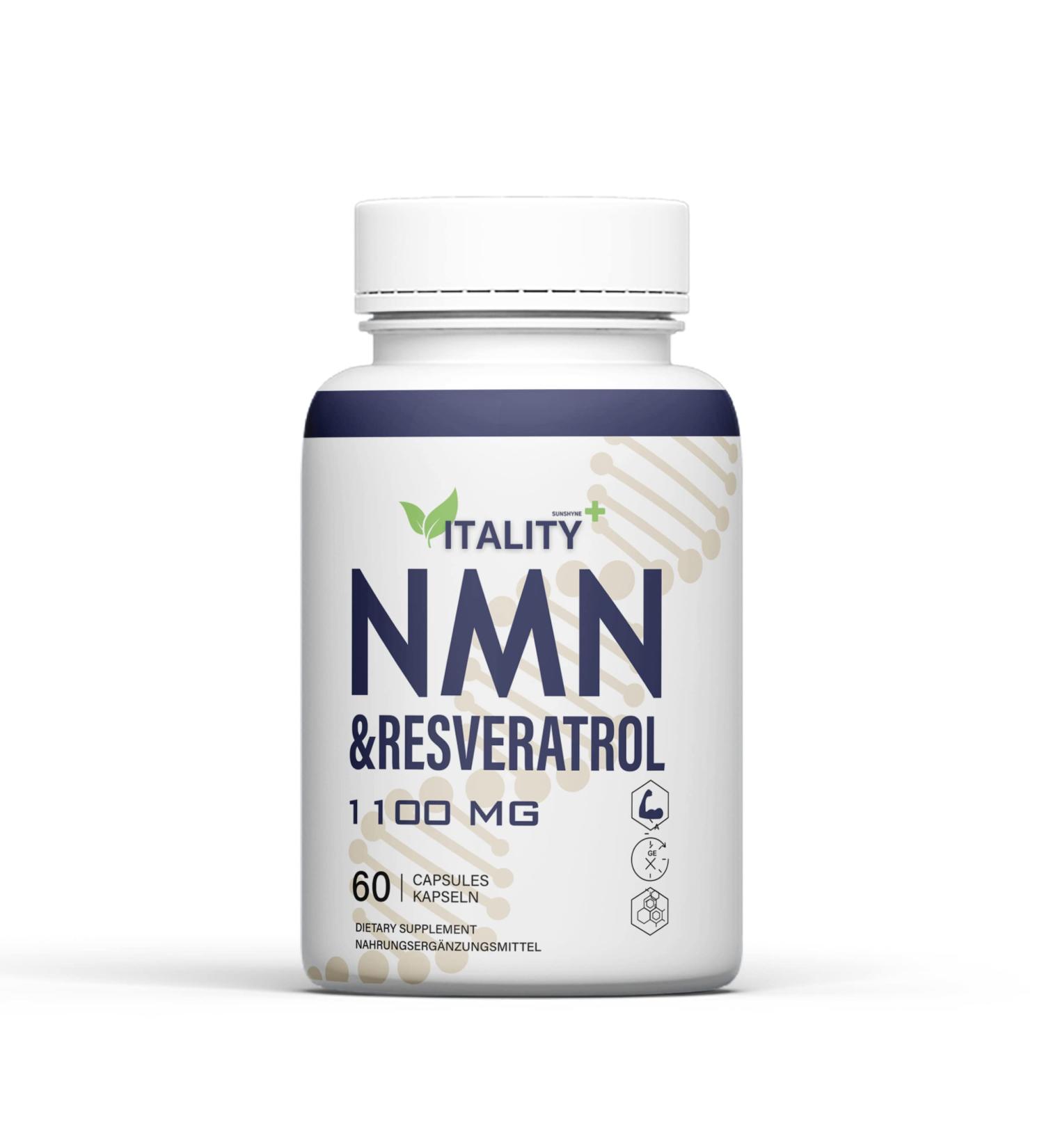 NAD+ & Resveratrol Capsules | 1100mg | 60 Capsules | 1 Month Supply | Anti-Aging & Cellular Health Support - Buy Online on GoSupps.com