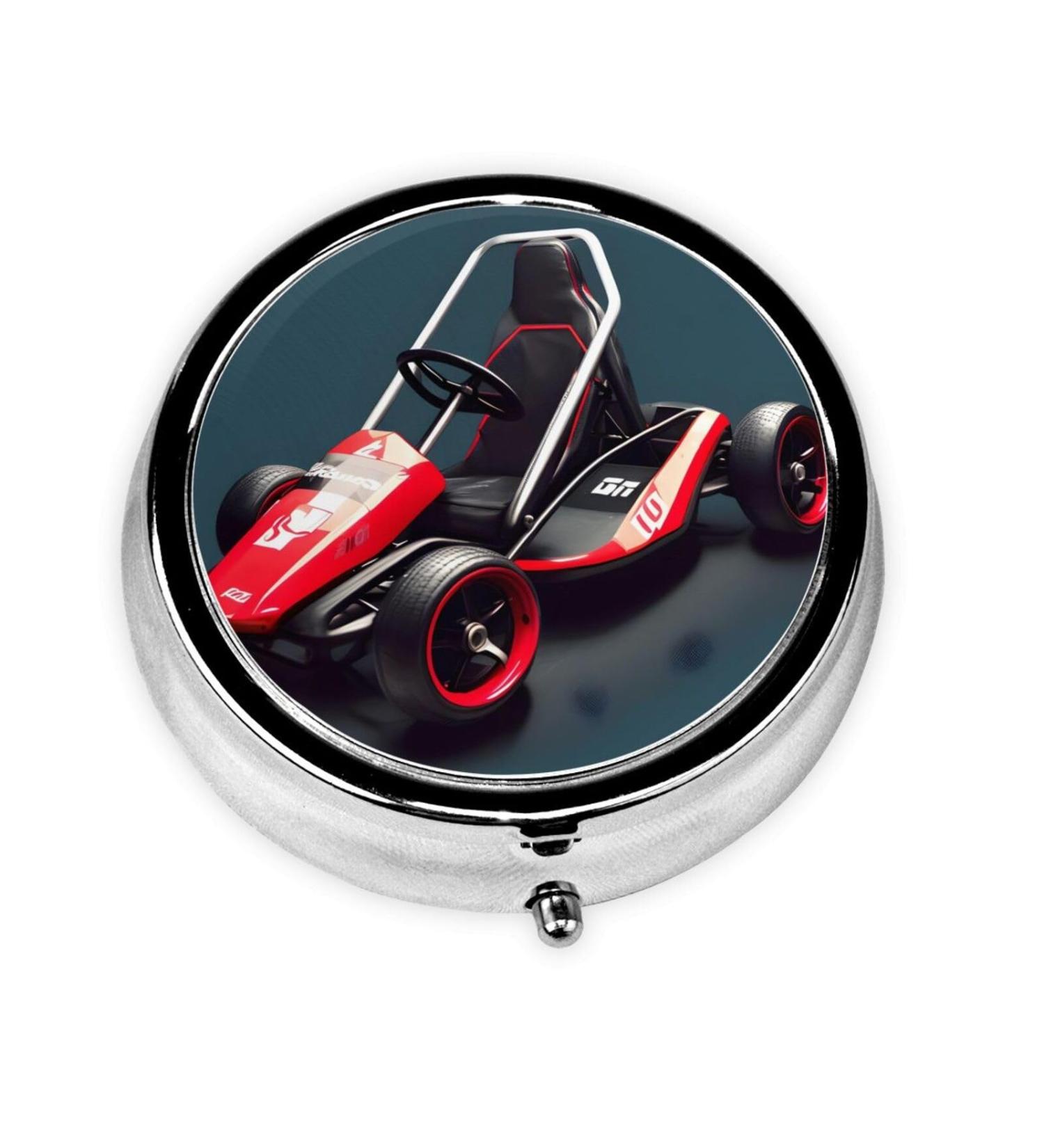 Mini Kartround Pill Box - Portable 3 Compartment Organizer for Travel | Ideal for Purse & Pocket - Buy Online on GoSupps.com
