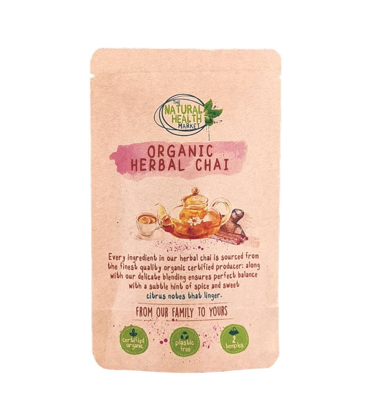 Organic Herbal Chai Tea By The Natural Health Market (2 Bags) 25 Count (Pack of 2) - Buy Online on GoSupps.com