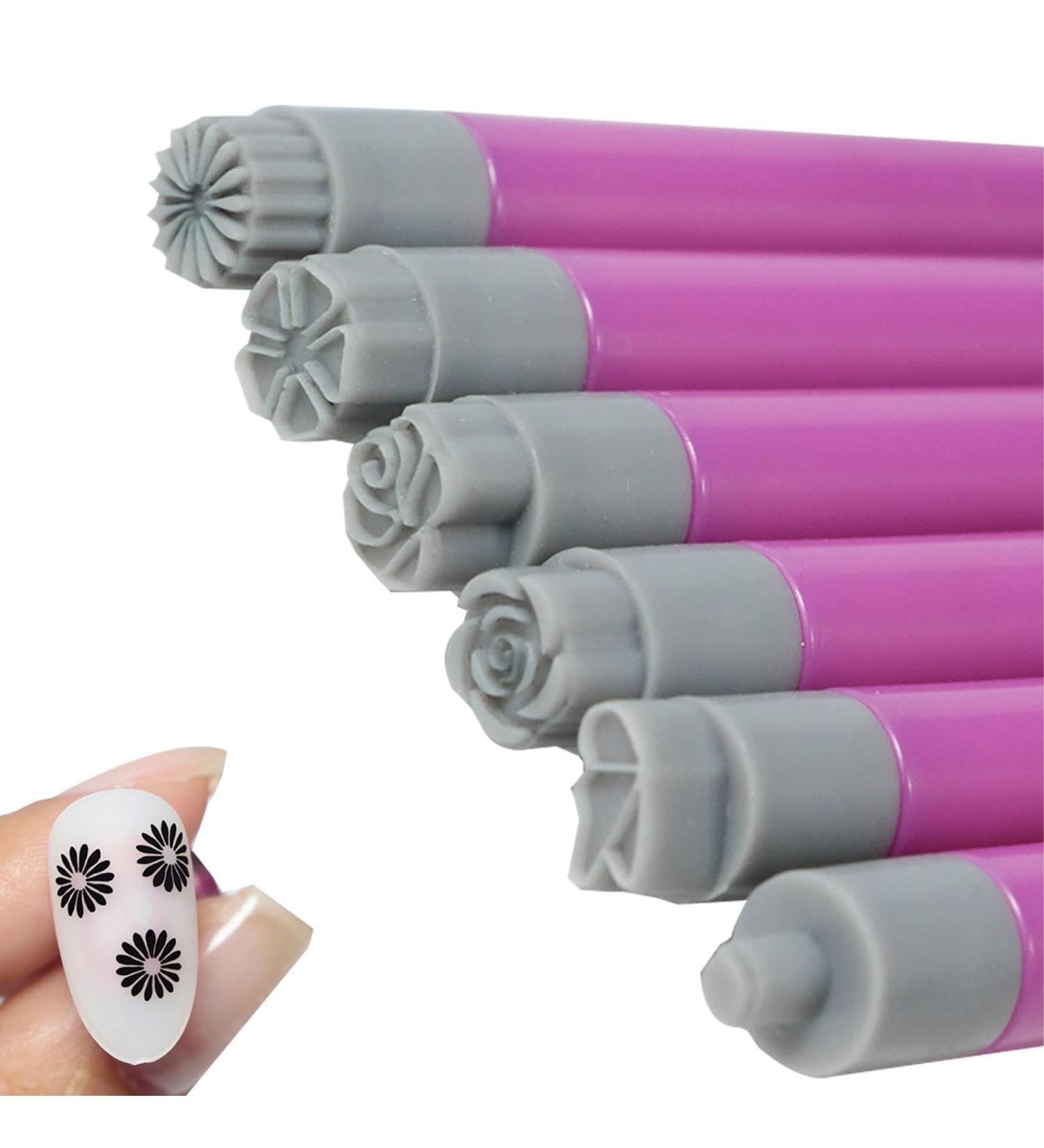 Nail Stamper - 6x Nail Stamping Kit With Different Patterns | Flowers Craft Nail Tip Stamp | Nail Decoration Pens | Nail Design Dotting Tools | Versatile Nail Stamper Kit For Women Beginners - Buy Online on GoSupps.com