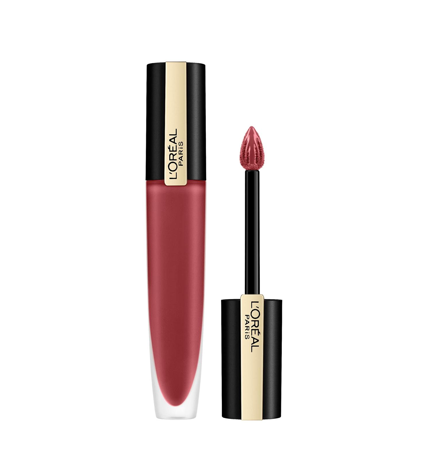 L'Oreal Rouge Signature Matte Liquid Lipstick 129 Lead - Intense Matte Finish - Buy Online on GoSupps.com