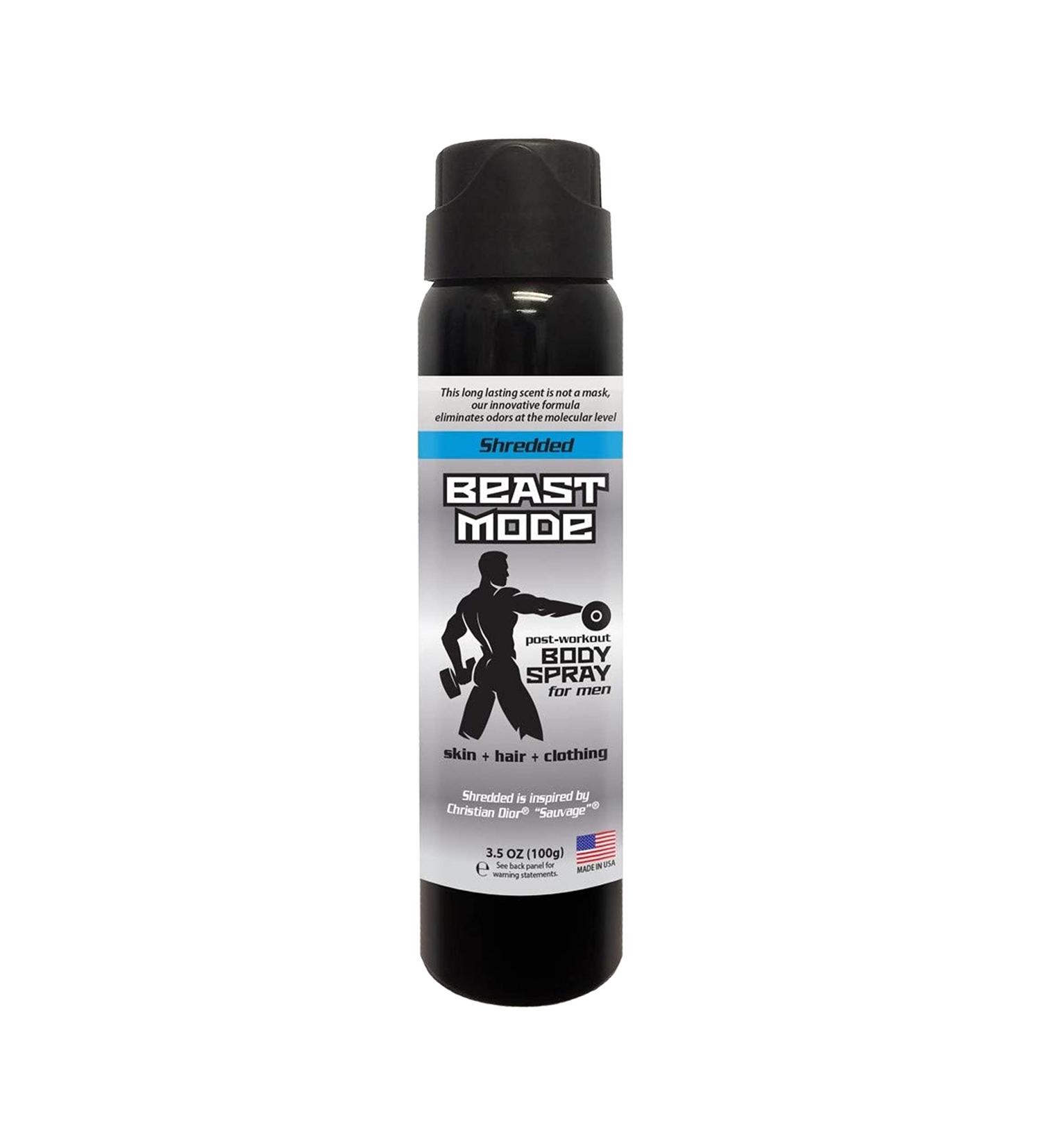 Beast Mode - Men s Post Workout Body Spray - Breaks Down Most Foul Odors at The Molecular Level on Skin Hair and clothing - 3.5 oz Spray (Shredded 1 Pack) Shredded 1 Count (Pack of 3) - Buy Online on GoSupps.com