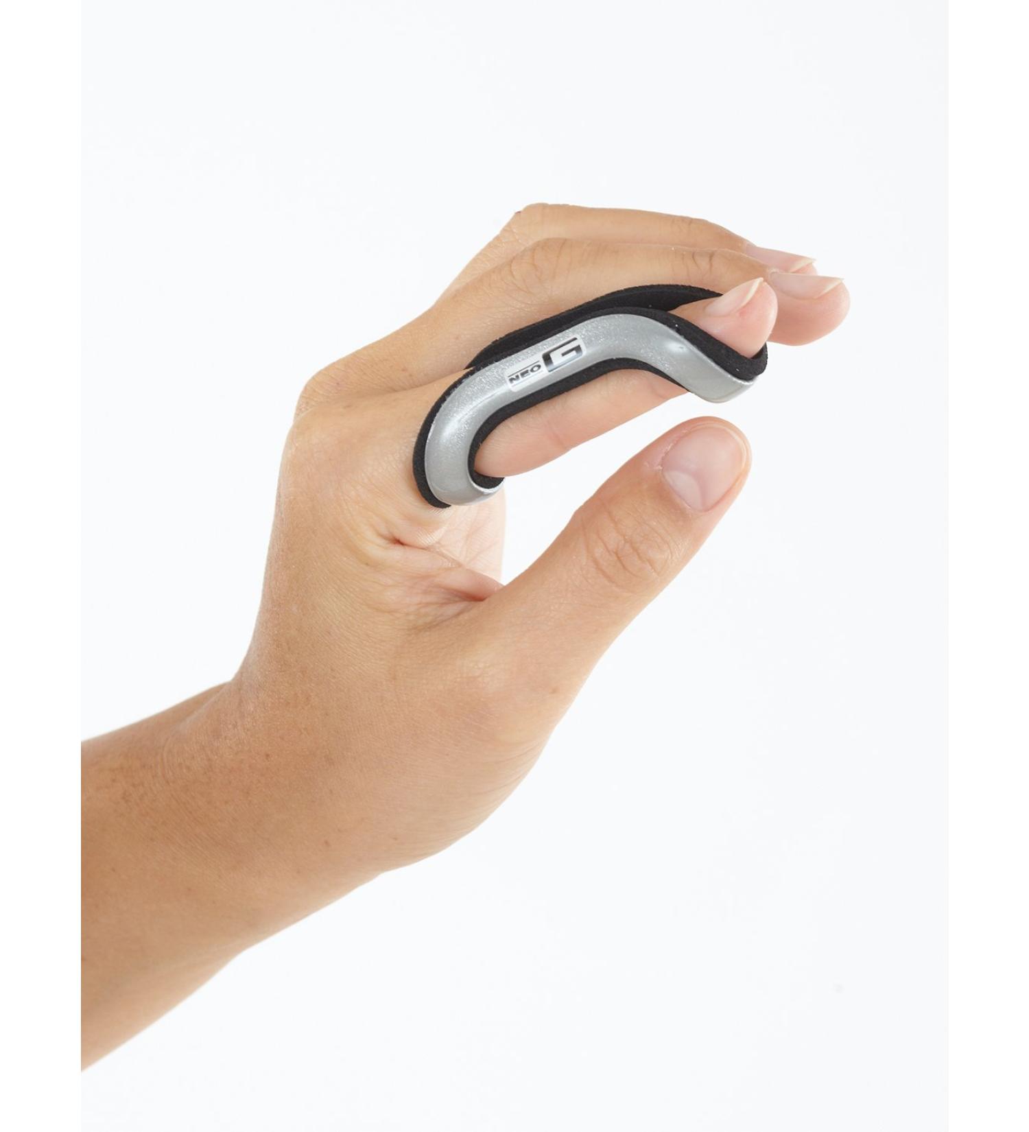 Neo G Finger Splint Easy-Fit - Support For Trigger Finger Mallet Finger Baseball Finger Strain Sprains Broken Fingers Basketball - Patented Design - Class 1 Medical Device - Medium - Grey Medium: 6 CM // 2.4 IN