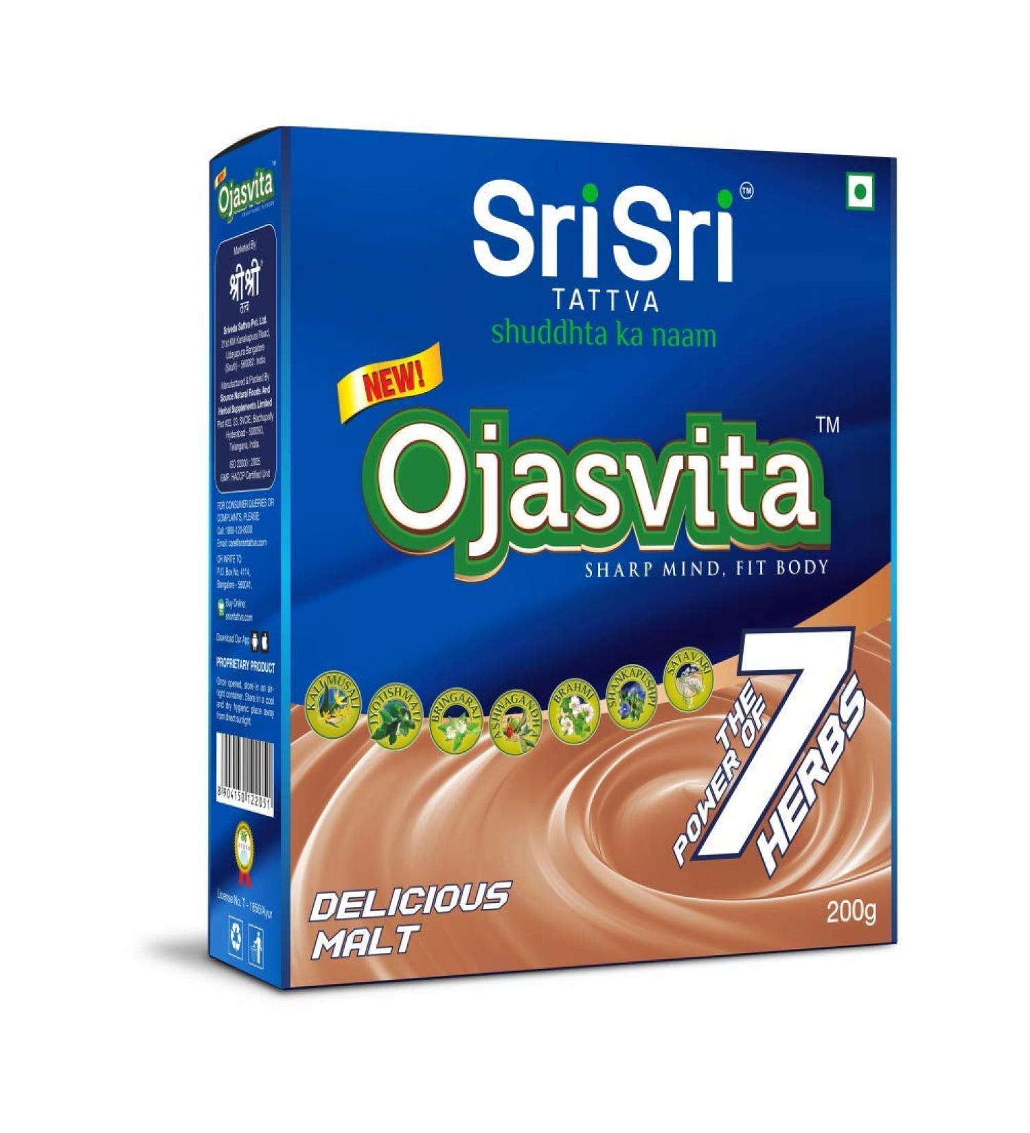  SRI SRI TATTVA Sri Sri Tattva Ojasvita Malt Powder Drink Mix for a Sharp Mind and Healthy Body 200g - Buy Online on GoSupps.com