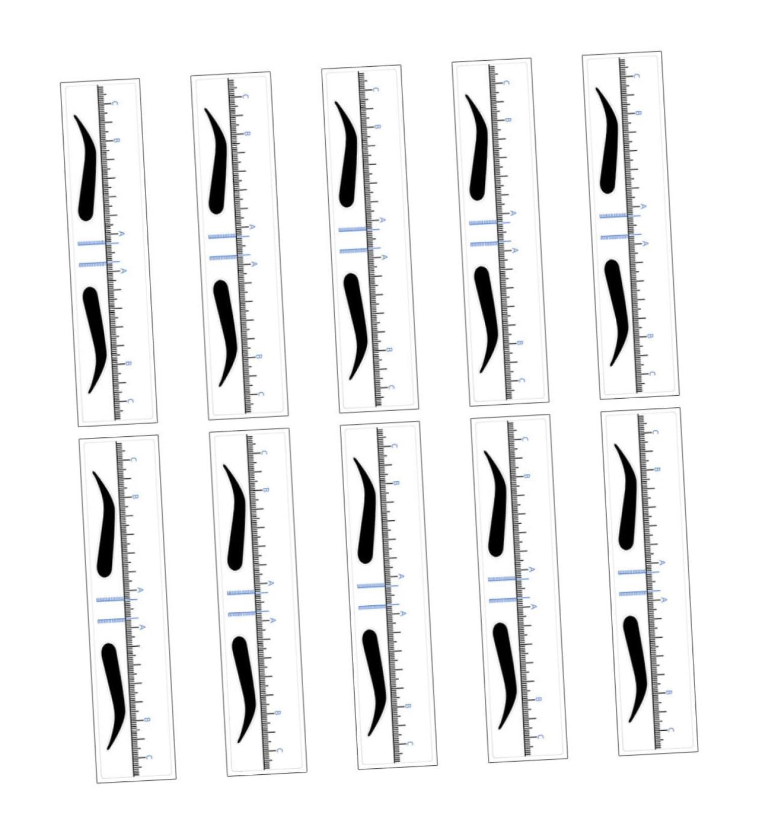 Angoily 50pcs Eyebrow Positioning Ruler Stickers Transparent Ruler Eyebrow Drawing Tool Eyebrow Trimming Set 18.00X3.80X0.10CM Blue - Buy Online on GoSupps.com