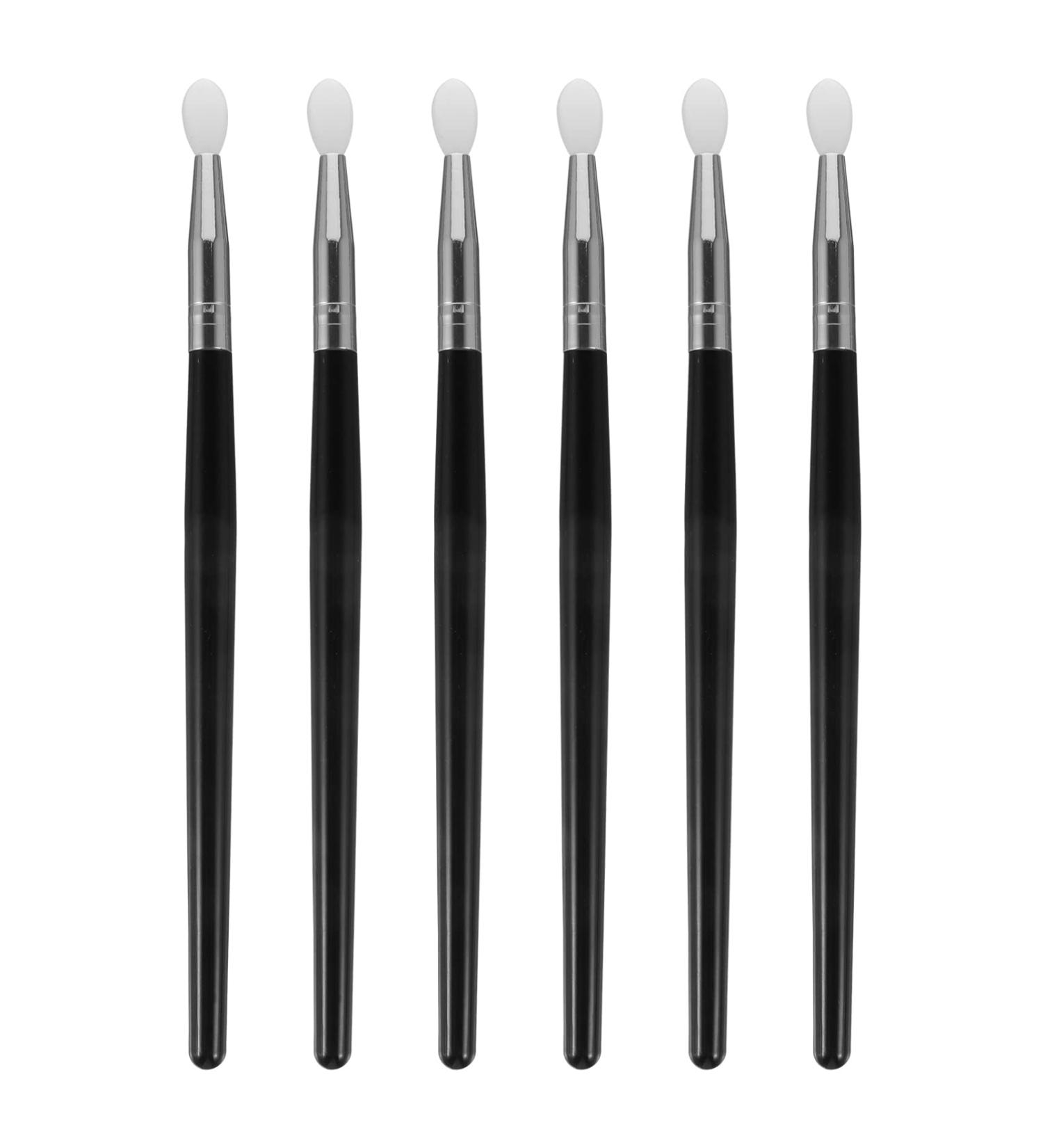 FRCOLOR Silicone Eyeshadow Brush Professional Silicone Lipstick Applicator Lip Makeup Brush Set for Applying Cream 6pcs 14.5x0.5cm Black - Buy Online on GoSupps.com