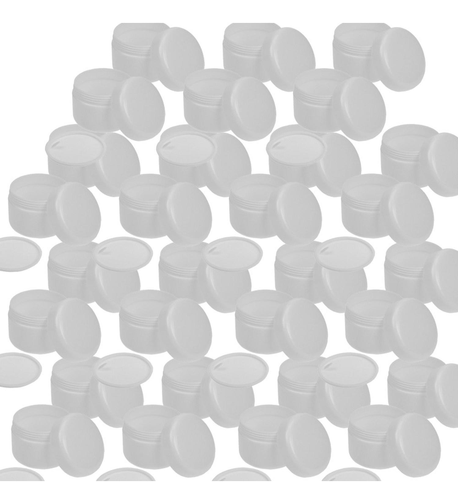 50ml White Kosmetex Cosmetic Jars - Pack of 30 Empty Plastic Cream Jars with Covers for Skincare & Beauty - Buy Online on GoSupps.com