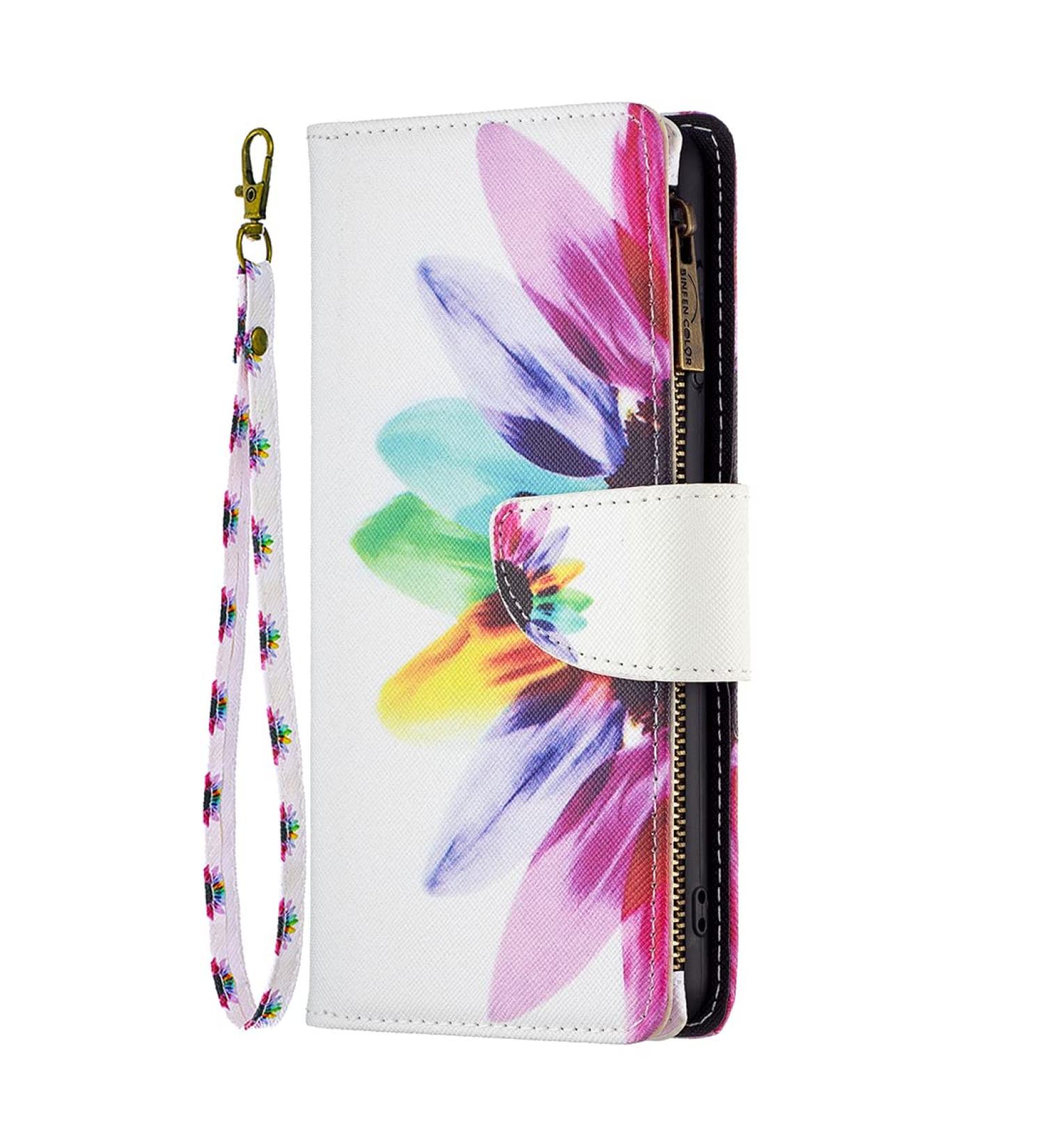 VQWQ Mobile Phone Case for Redmi Note 12 Pro & Xiaomi Poco X5 Pro - Protective Leather Flip Cover with Zipper Card Holder - Sunflower Design - Buy Online on GoSupps.com