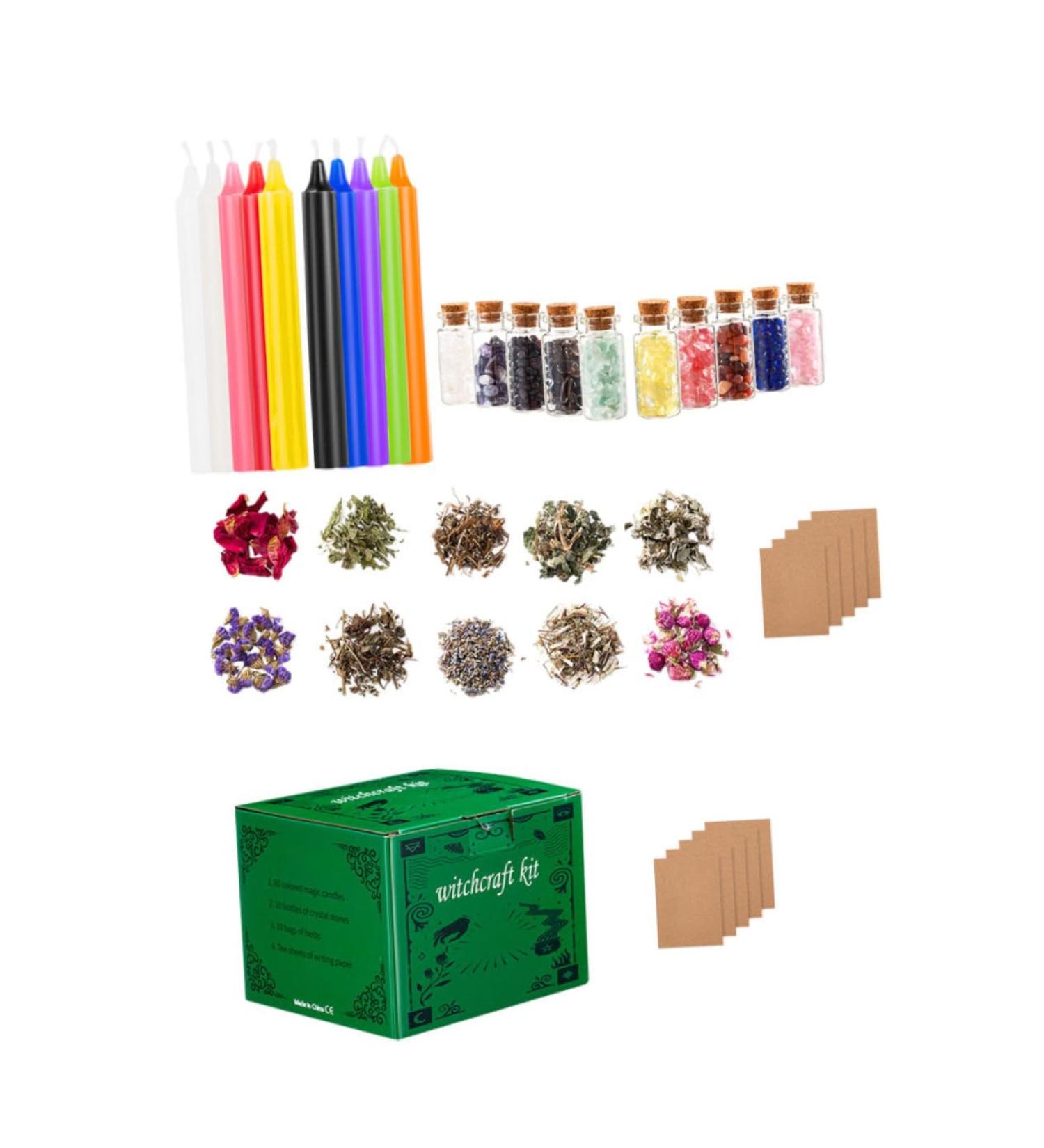 1 Set Witchcraft Candle & Wiccan Supplies - DIY Kits with Dried Flowers Meditation Accessories & Handmade Jewelry Materials - Buy Online on GoSupps.com