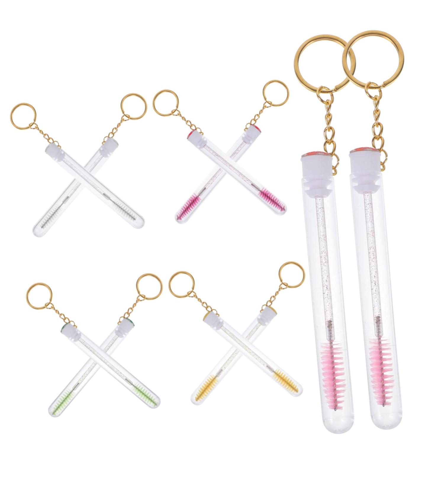 PLAFOPE 10 Pcs Keychain Mascara Brush Empty Mascara Wand Eyelash Brush with Tube Empty Mascara Container - Buy Online on GoSupps.com