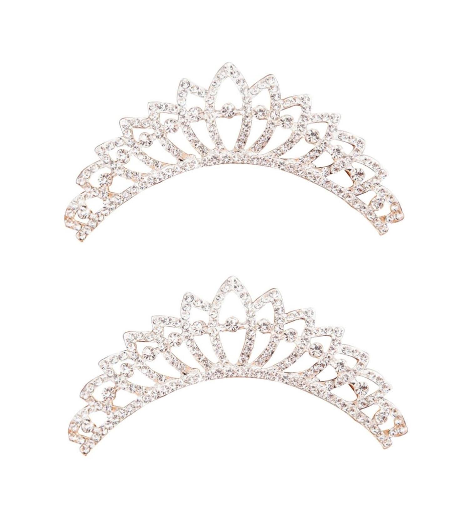 FRCOLOR Comb flower hair comb Mini Tiara Hair Clips Princess Rhinestone Flower headwear Tiara Bridal hair comb Crystal Tiara Comb mini comb Wedding hair comb bride diamond Hair - Buy Online on GoSupps.com