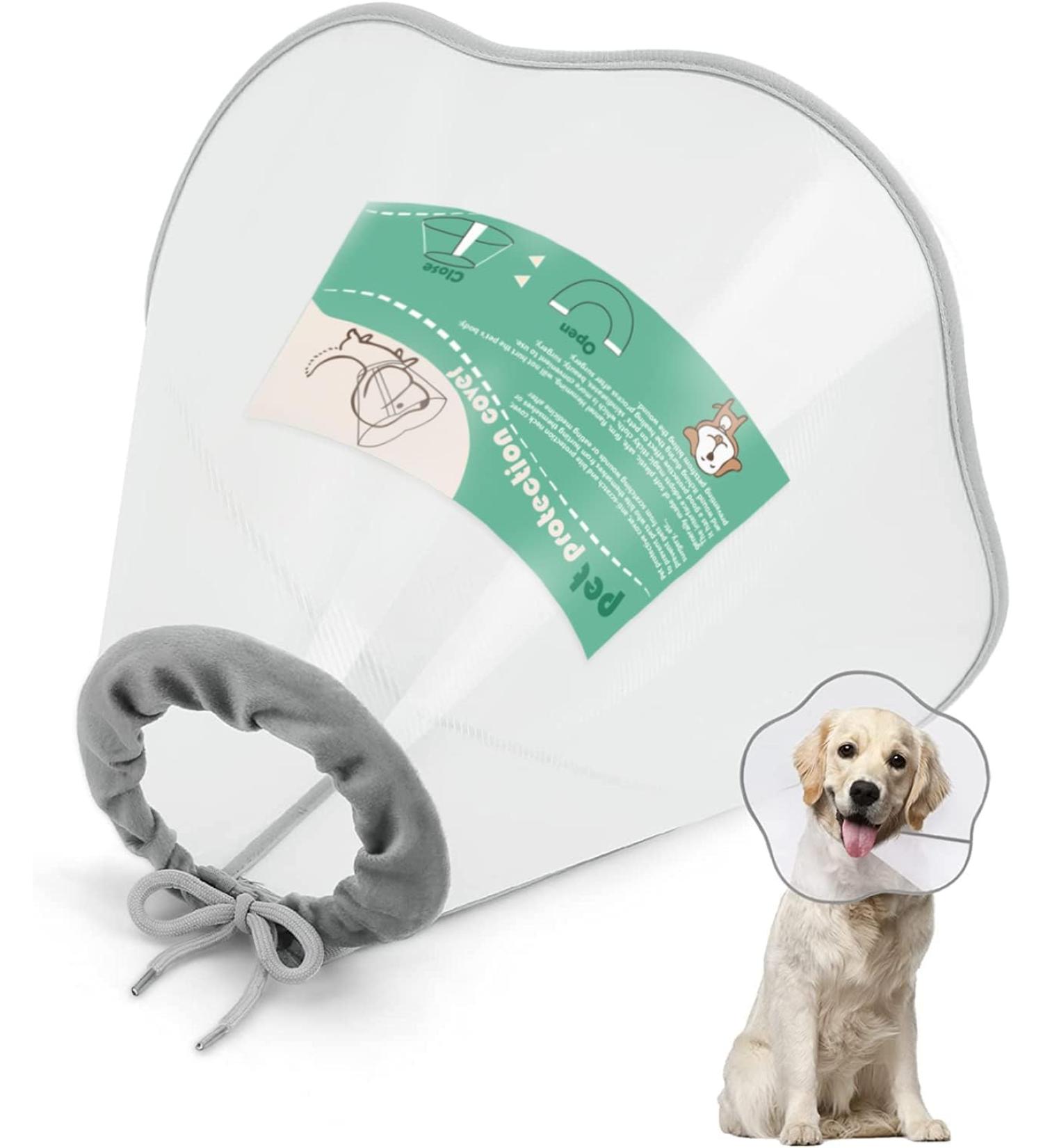 Supet Rewkrause Protective Collar for Dogs & Cats | Leak-Proof Neck Cone for Sore Recovery | Size M (30-34 cm) - White - Buy Online on GoSupps.com