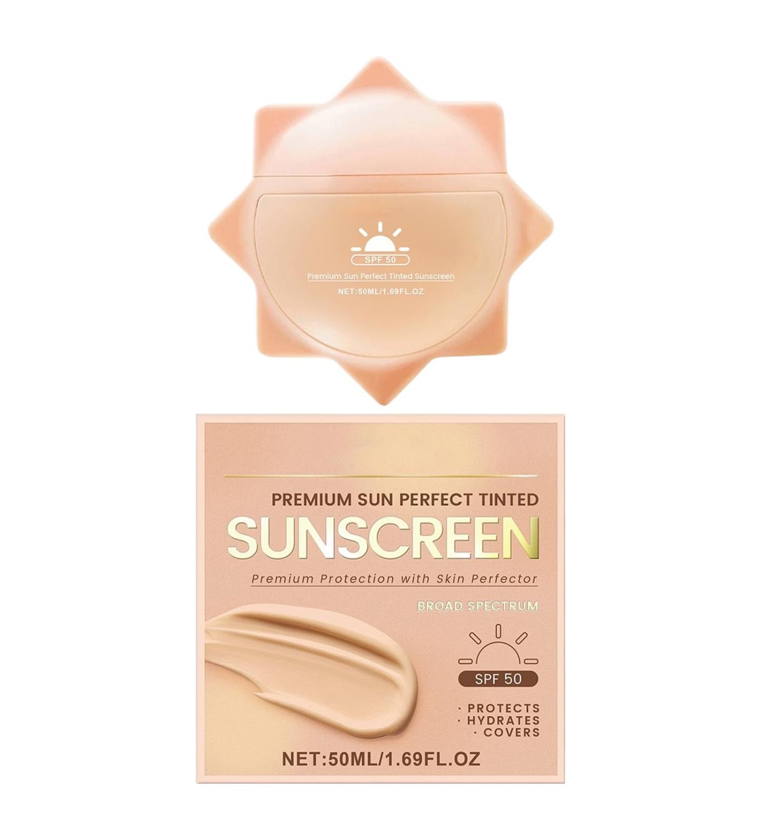  Generisch Tinted facial sunscreen SPF 50 50 ml mattifying sun protection for daily use sports makeup holidays swimming etc. - Buy Online on GoSupps.com