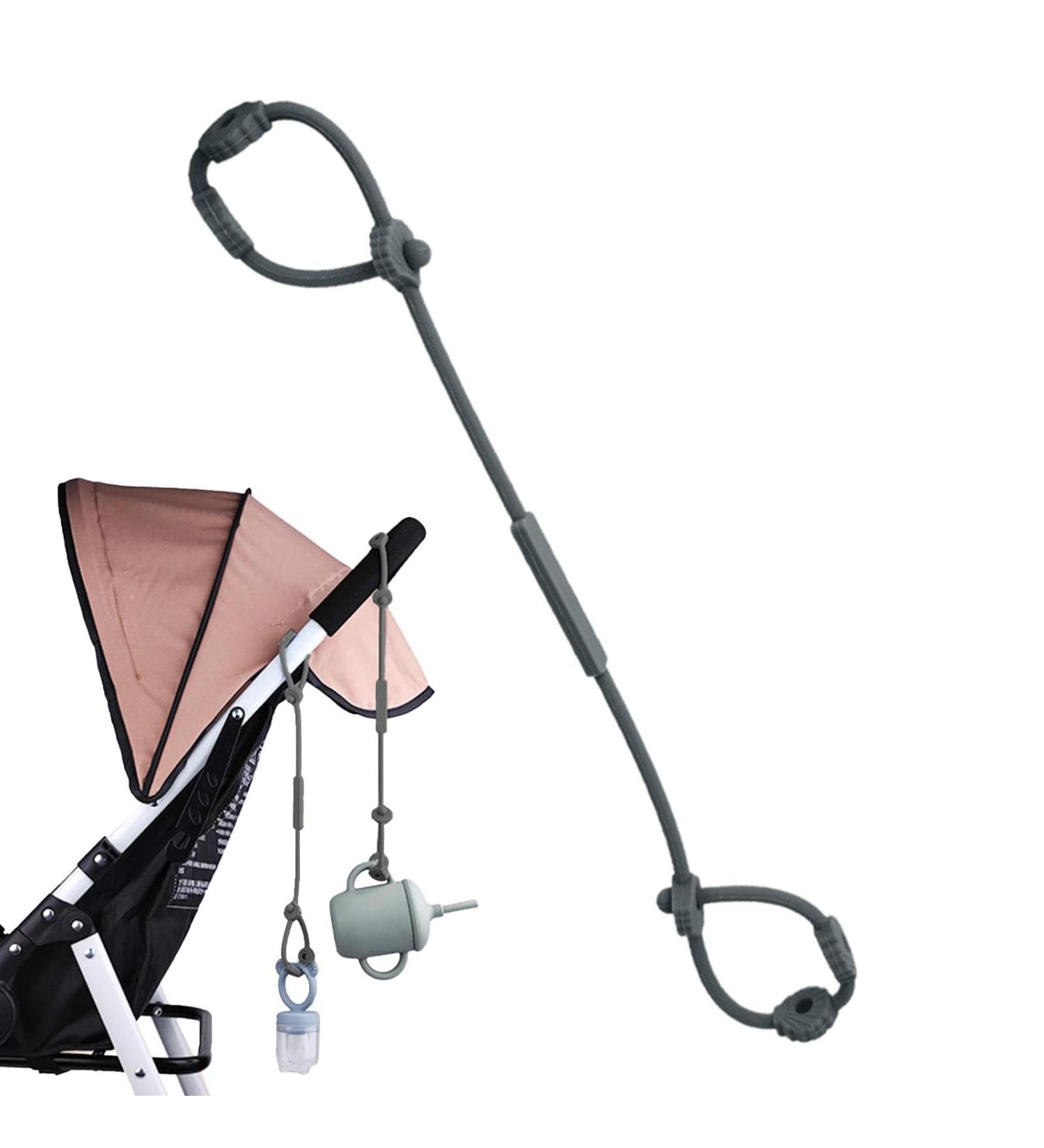 Ulapithi Pacifier Belt & Stroller Toy Belt - Adjustable Food Catcher Toy Clip Bite Ring & Cup Holder in Dark Gray - Multifunctional Baby Gear for International Shipping - Buy Online on GoSupps.com