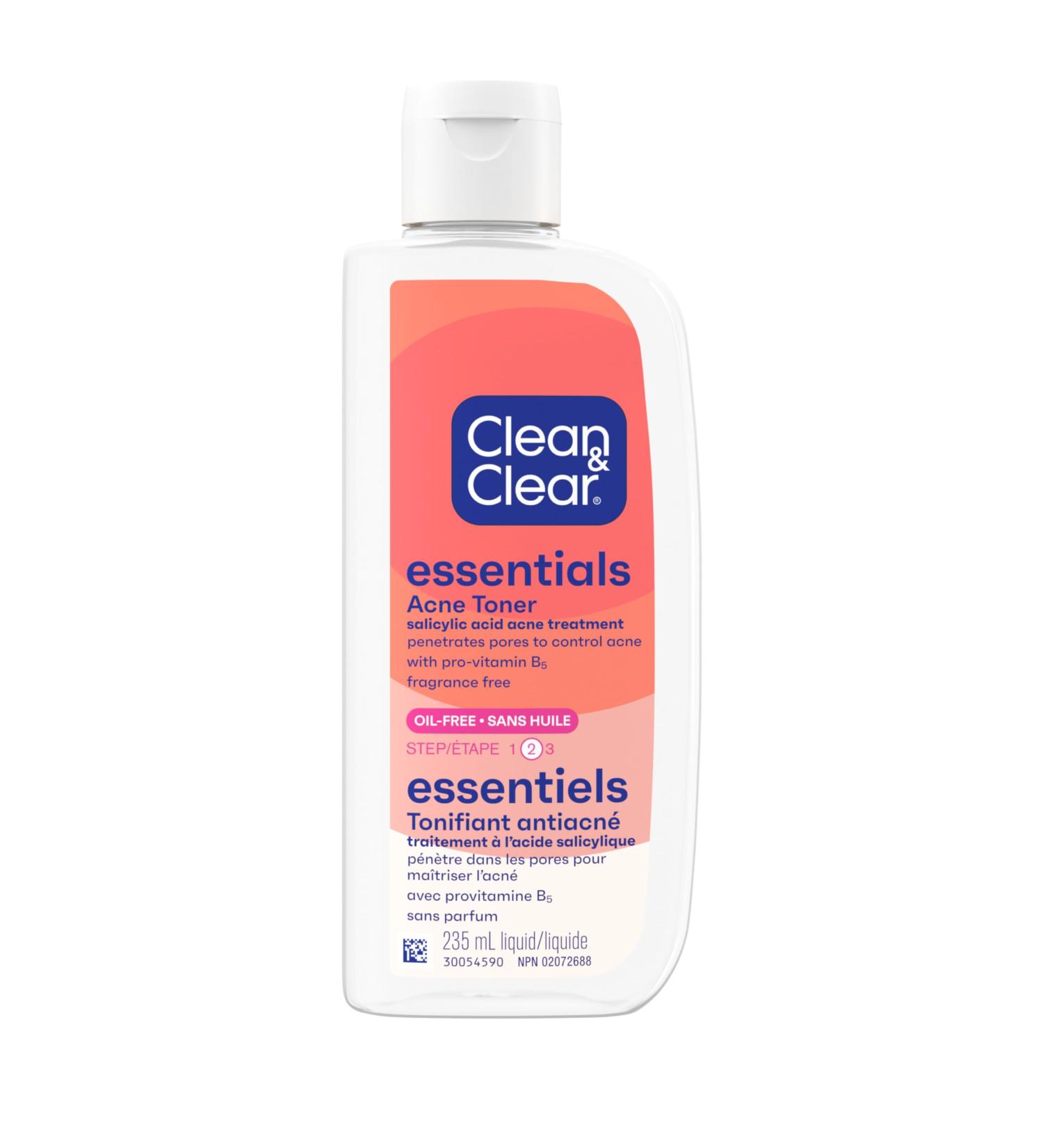 Clean & Clear Essentials Acne Toner 2% Salicylic Acid Acne Treatment Gentle Facial Toner for Pimples Cleanses Pores to Clear & Remove Blackheads Fragrance Free 235ml Astringent - Buy Online on GoSupps.com