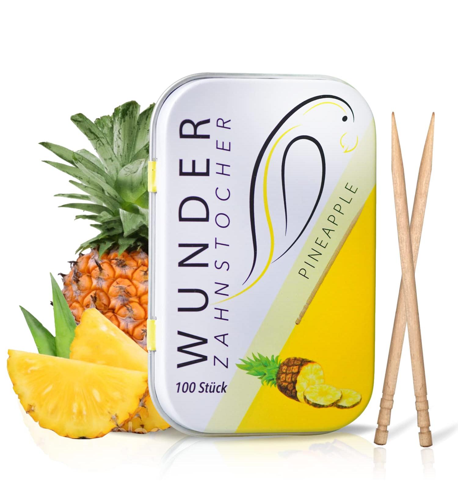 Wonder Toothpick - Flavoured Chewing Gum Toothpicks for Fresh Breath and Teeth Cleaning On-the-Go - Pineapple Flavored, Sugar-Free, Vegan - Buy Online on GoSupps.com