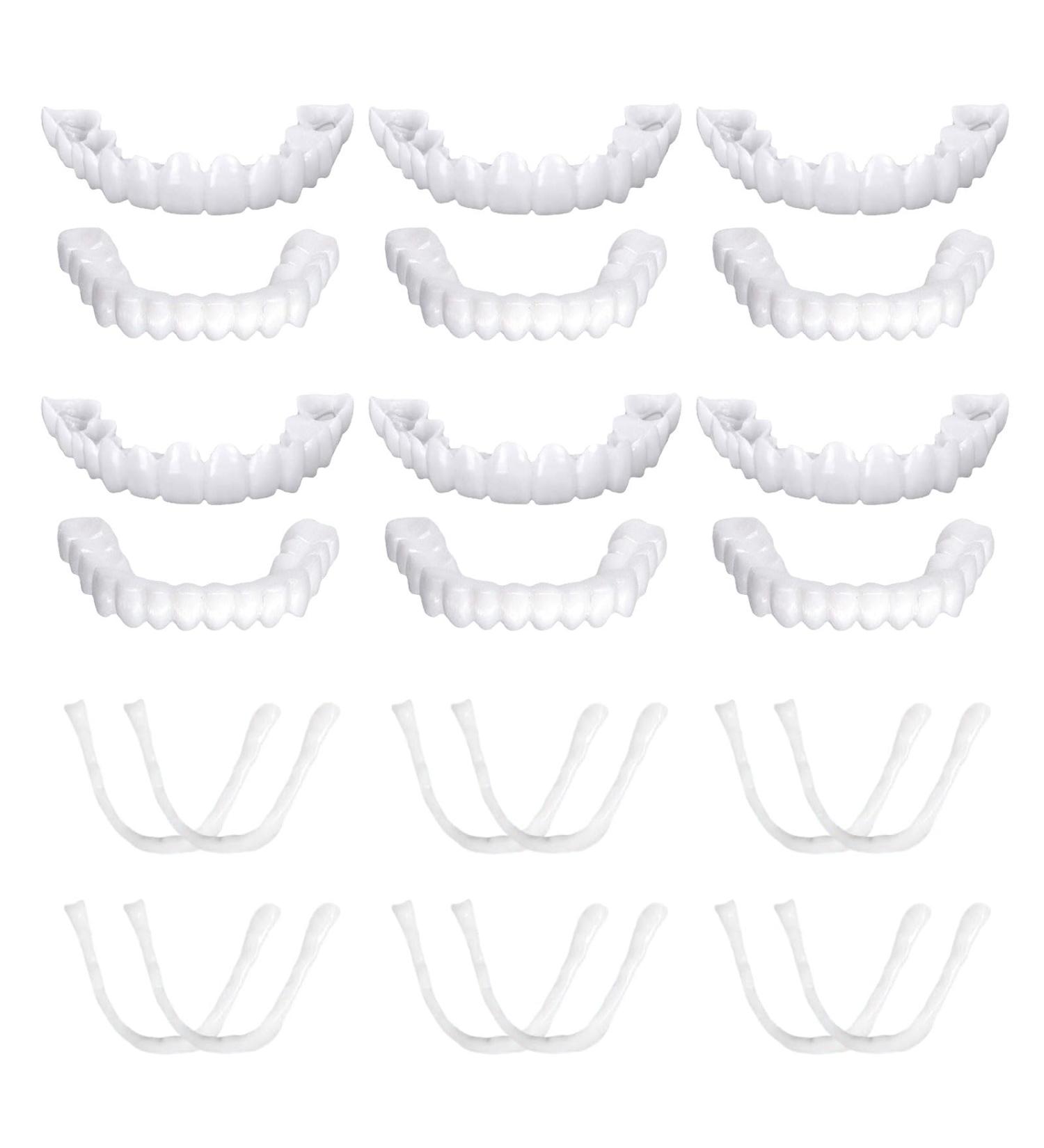 Euppsiiu 6 Pairs Fake Teeth Veneers - Cosmetic Tooth Cover & Brightening Dentures for Bad Teeth - Buy Online on GoSupps.com