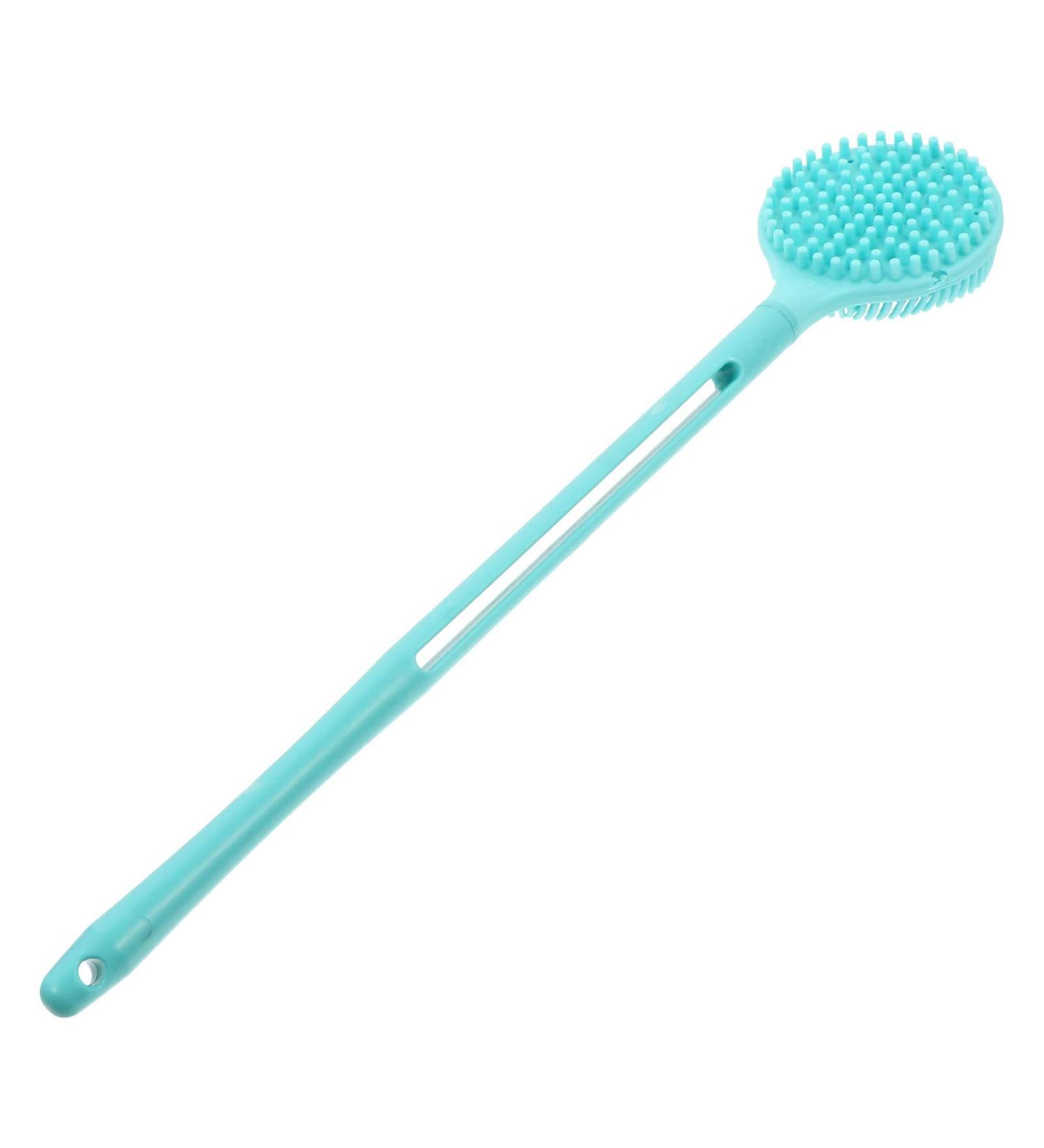 Healifty Silicone Handle Cleaner Brush - Shower Exfoliator & Back Massager | Double-Sided Body Scrub for Kids | Portable Bath Skin Brushing Tool - Sky-blue - Buy Online on GoSupps.com