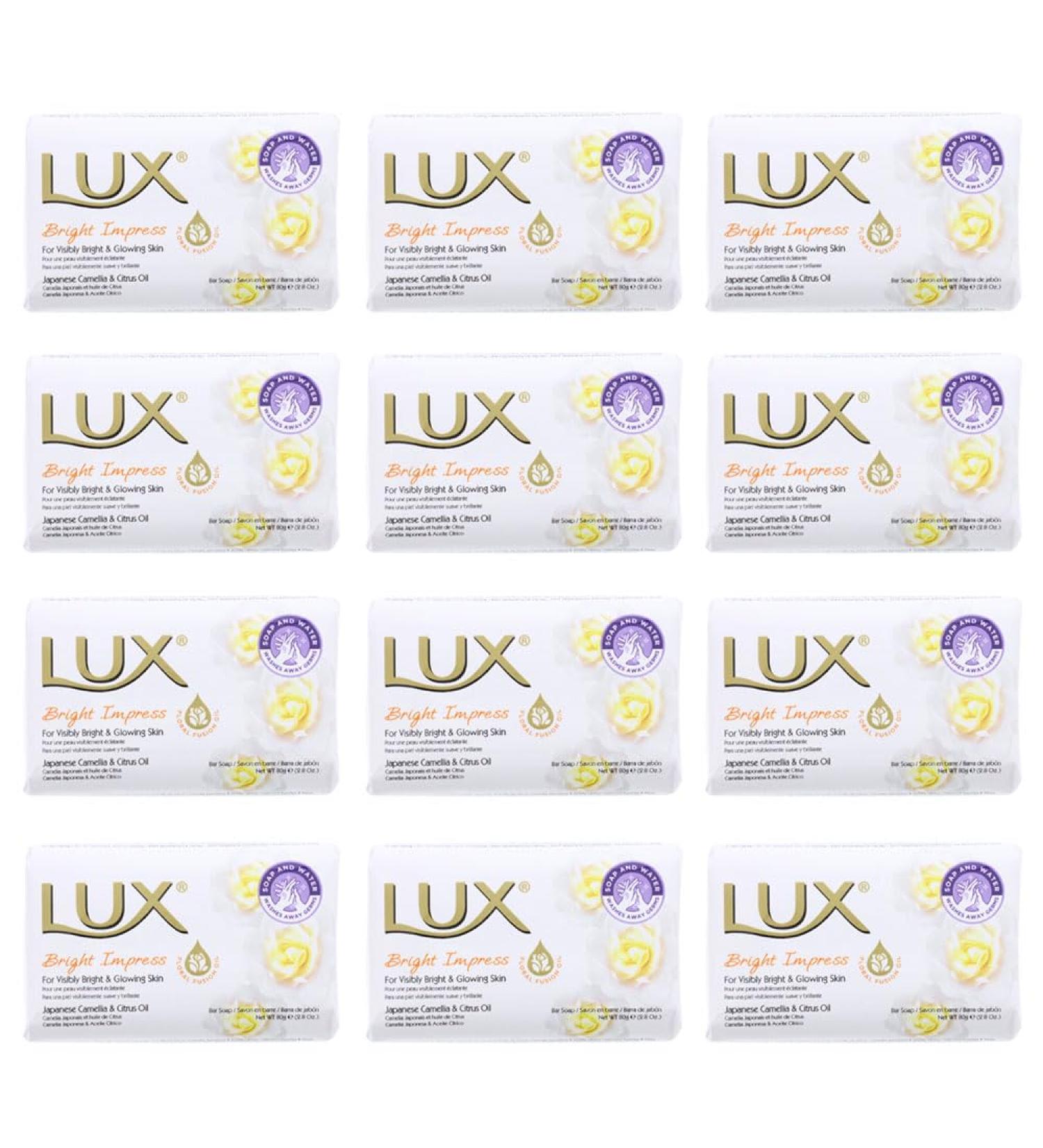 Lux Lux Set of 12 glossy printed soaps with a delicate fragrance of Japanese camellia and citrus oil 80g each