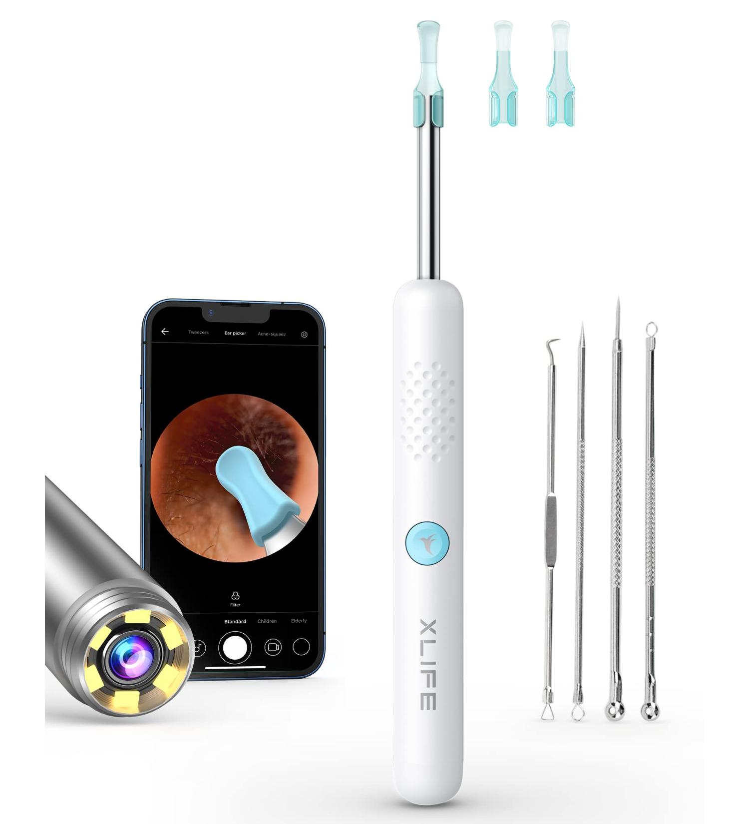 Xlife Wireless Ear Camera & Earwax Remover with 1080P HD, Blackhead Remover Kit - iPhone, iPad, Android - R1 White - Buy Online on GoSupps.com