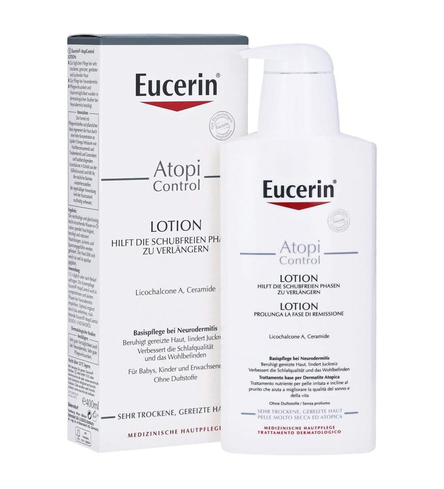 Eucerin AtopiControl Lotion - 400ml Pack of 2 | Best Moisturizer for Atopic Dermatitis - International Shipping Available - Buy Online on GoSupps.com