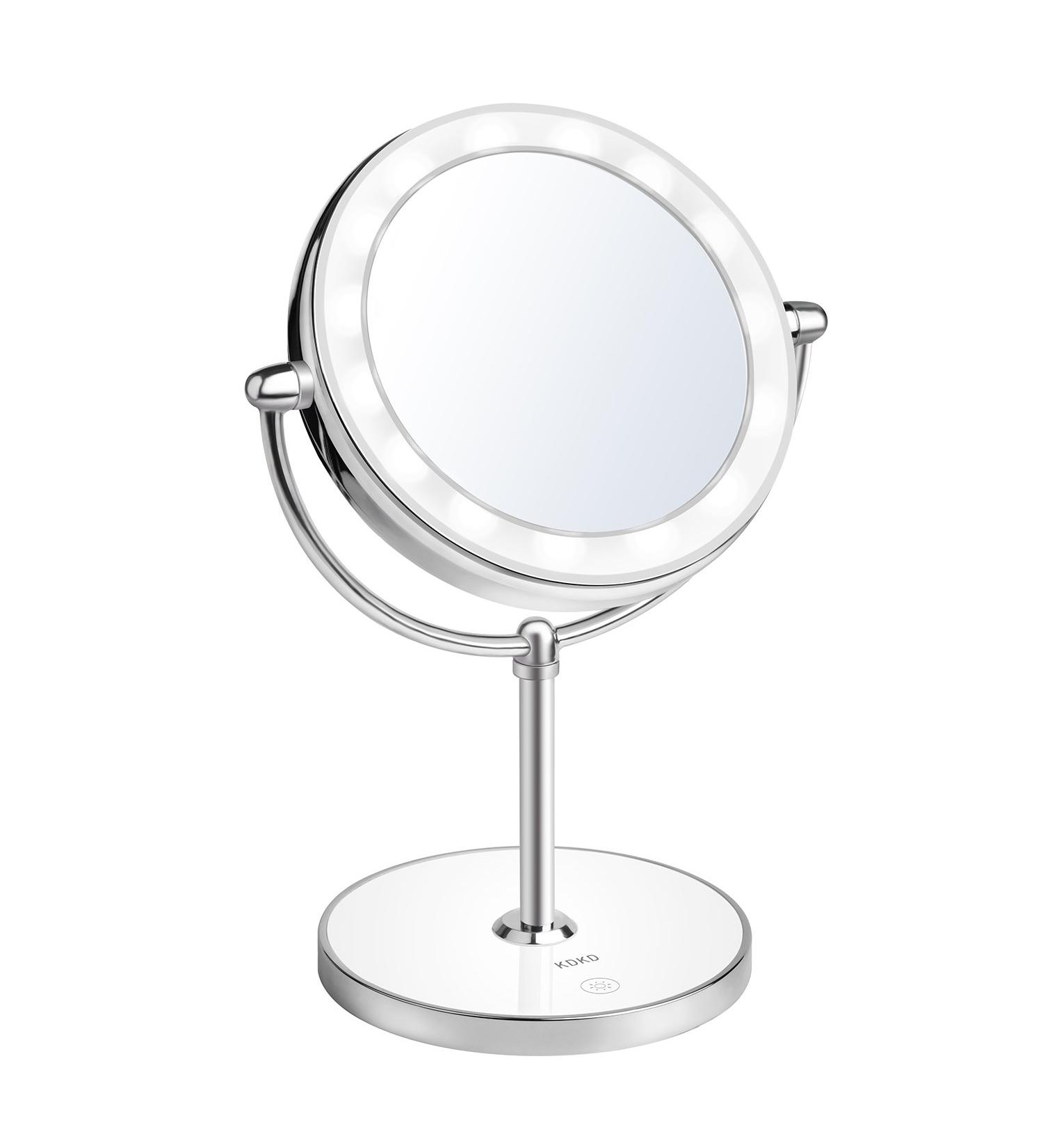 KDKD Lighted Makeup Mirror 1X 7X Magnification Double Sided Round Shape - Cordless & Rechargeable - Buy Online on GoSupps.com
