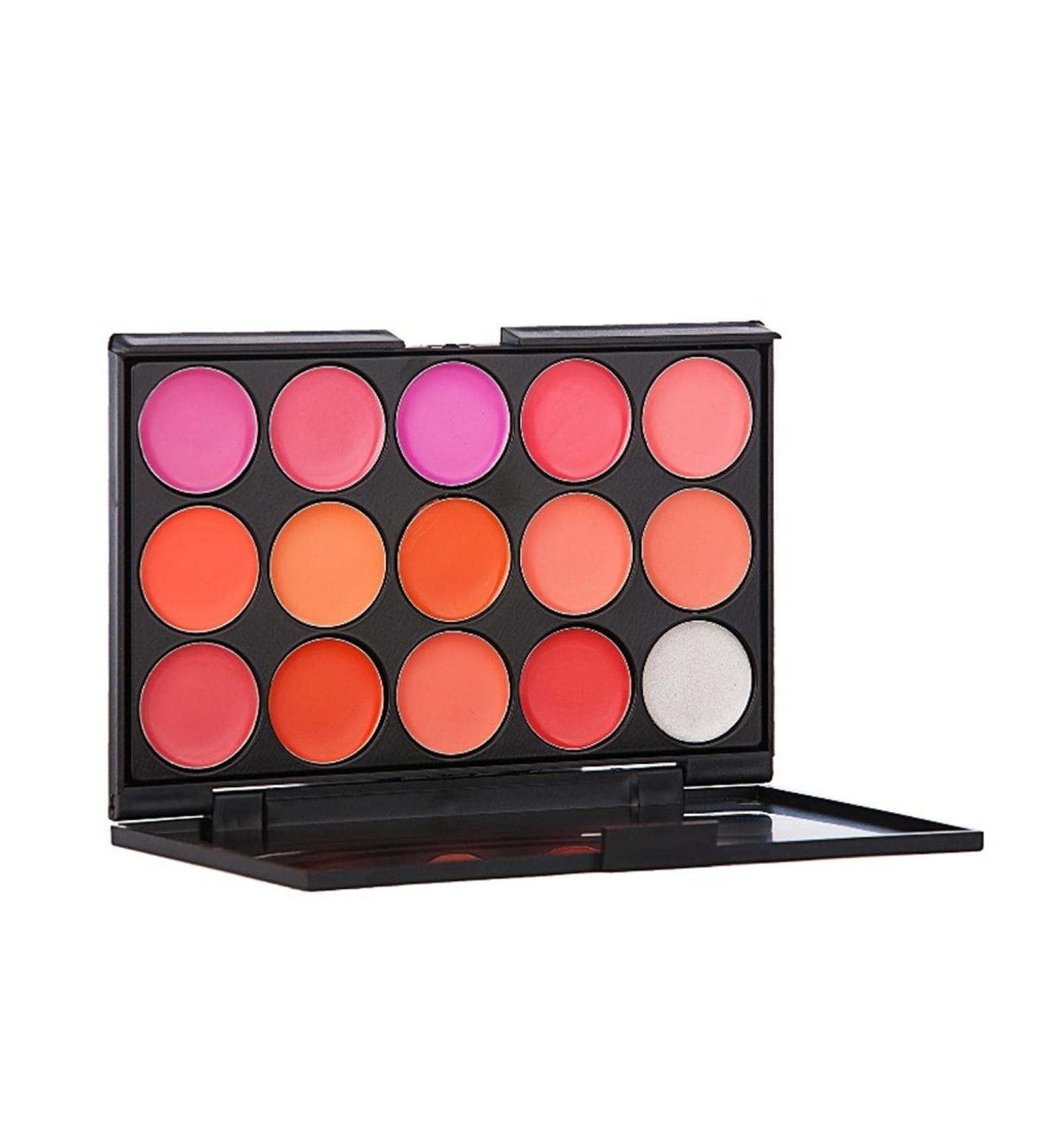 FantasyDay Pro Matte 15 Colors Lip Gloss Palette | Non-Sticky Lipgloss Makeup Kit for Flawless Contouring - Shop Internationally - Buy Online on GoSupps.com