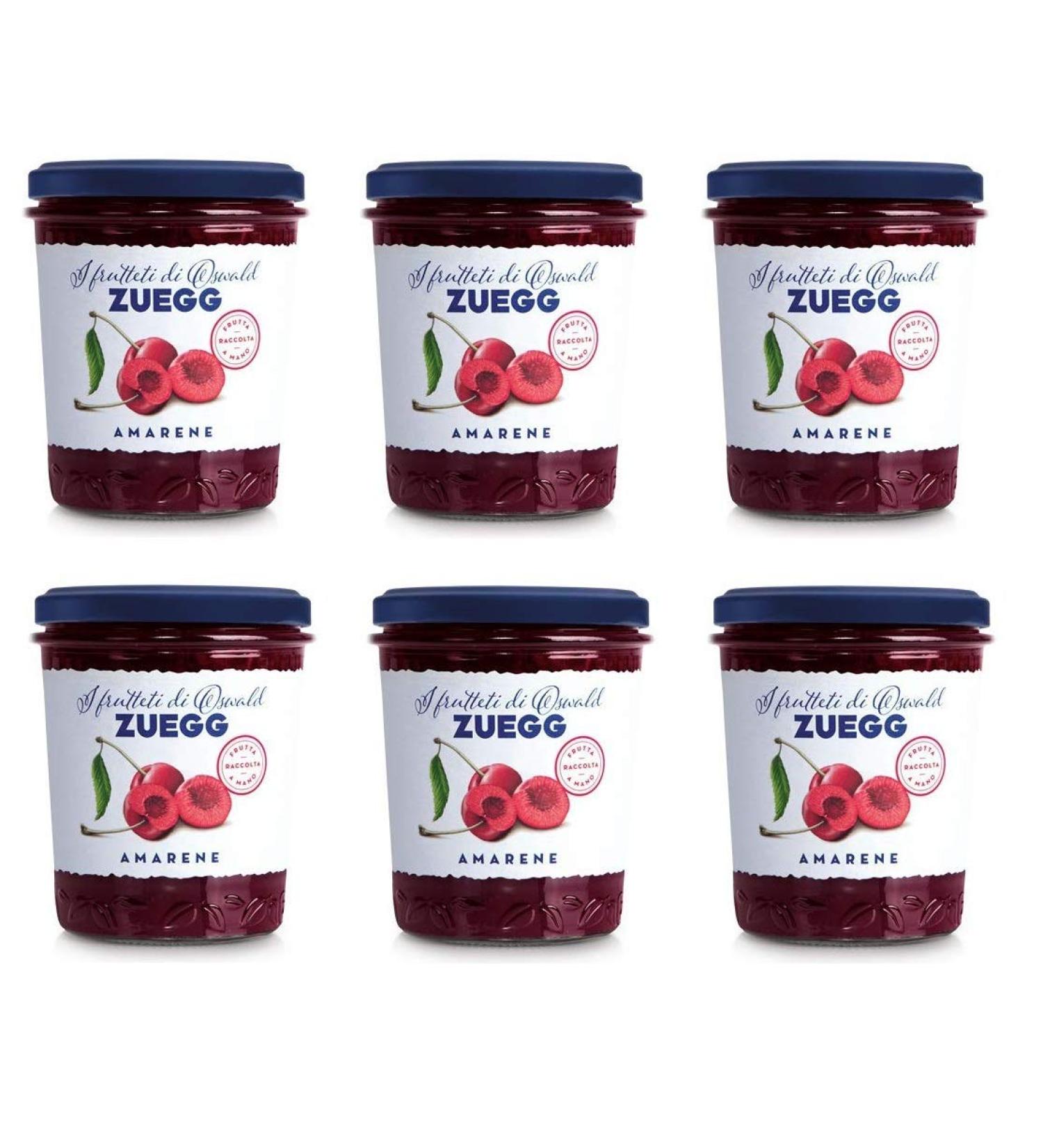 Zuegg Amarena Set of 6 Black Cherry Shaped Bread Jams 320g