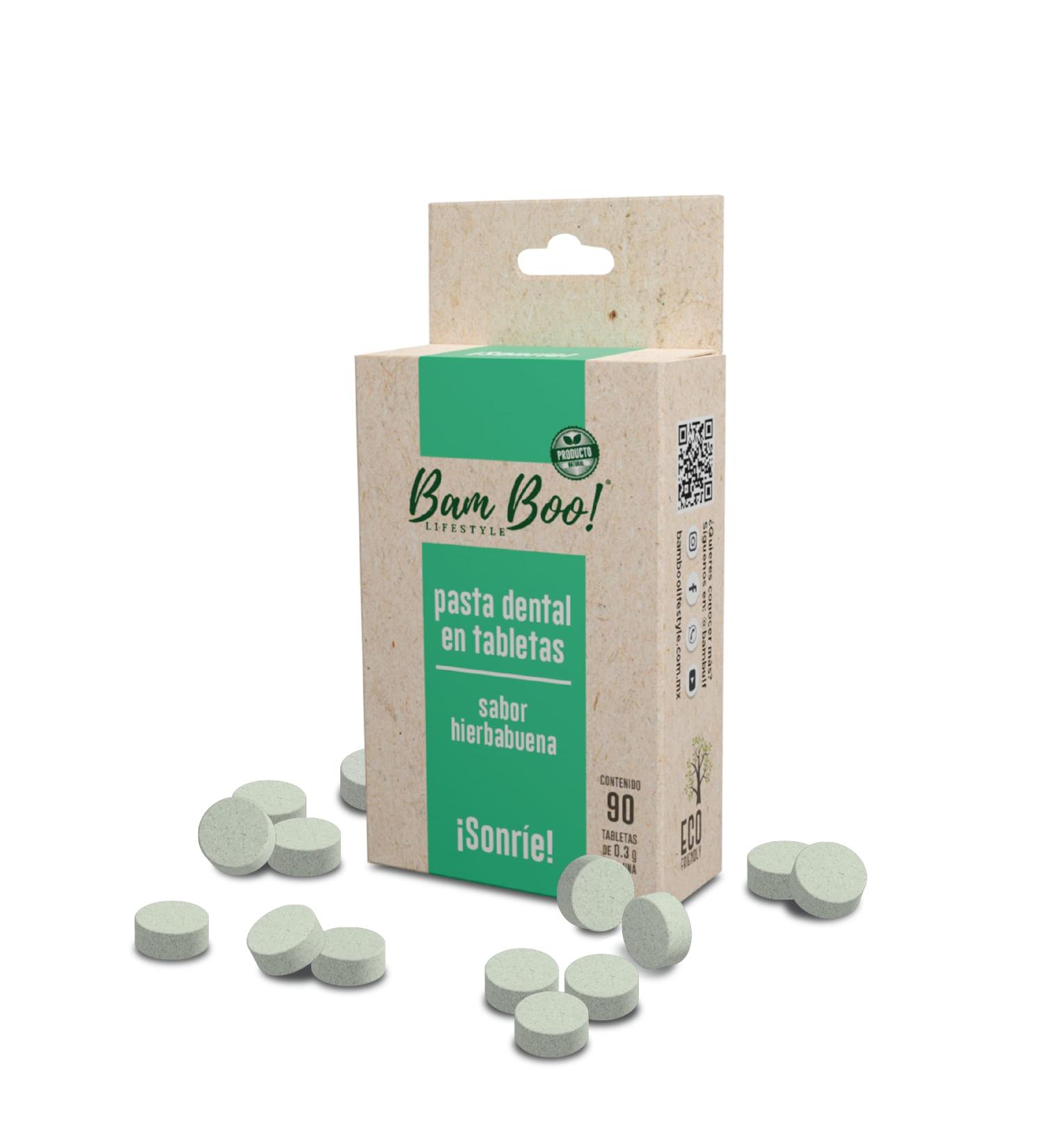 Peppermint Solid Toothpaste 90 Tablets Bam Boo! Lifestyle (Peppermint) - Buy Online on GoSupps.com