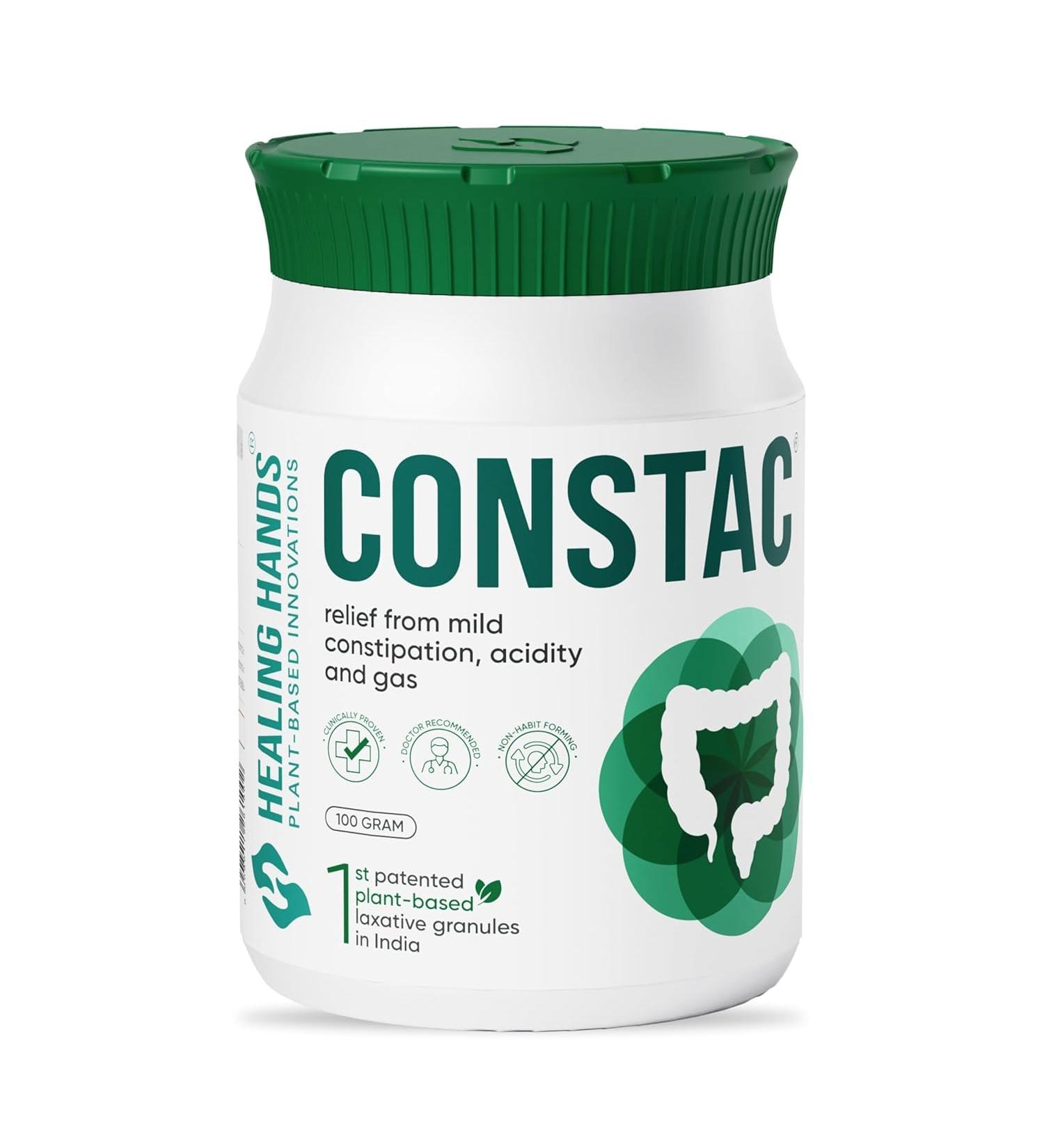 Healing Hands Constac for Relief in Mild Constipation - Mild Safe Clinically Proven Ayurvedic Granules 100g - Buy Online on GoSupps.com