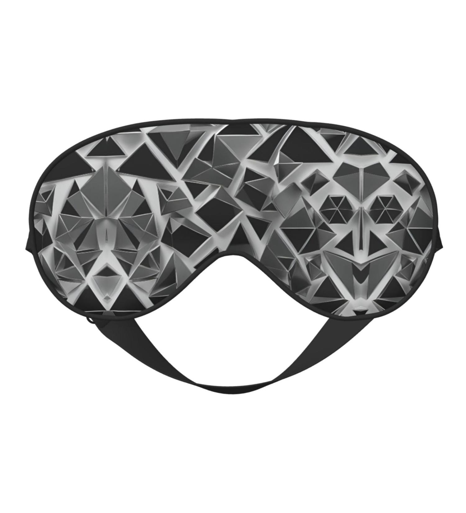 Silver Geometric Soft Sleep Eye Mask | Breathable Eye Patch for Women | Travel & Relaxation Essential - Buy Online on GoSupps.com