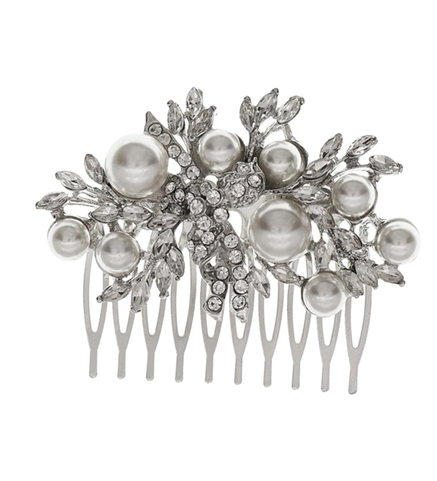 FRCOLOR 1pc Hair Comb Rhinestone Headpiece Women Hairpin Comb Wedding Headpiece for Bride Rhinestone Flower Comb Hair for Women Prom Tiara Bridal Headdress Pearl Light Luxury Alloy Girl - Buy Online on GoSupps.com