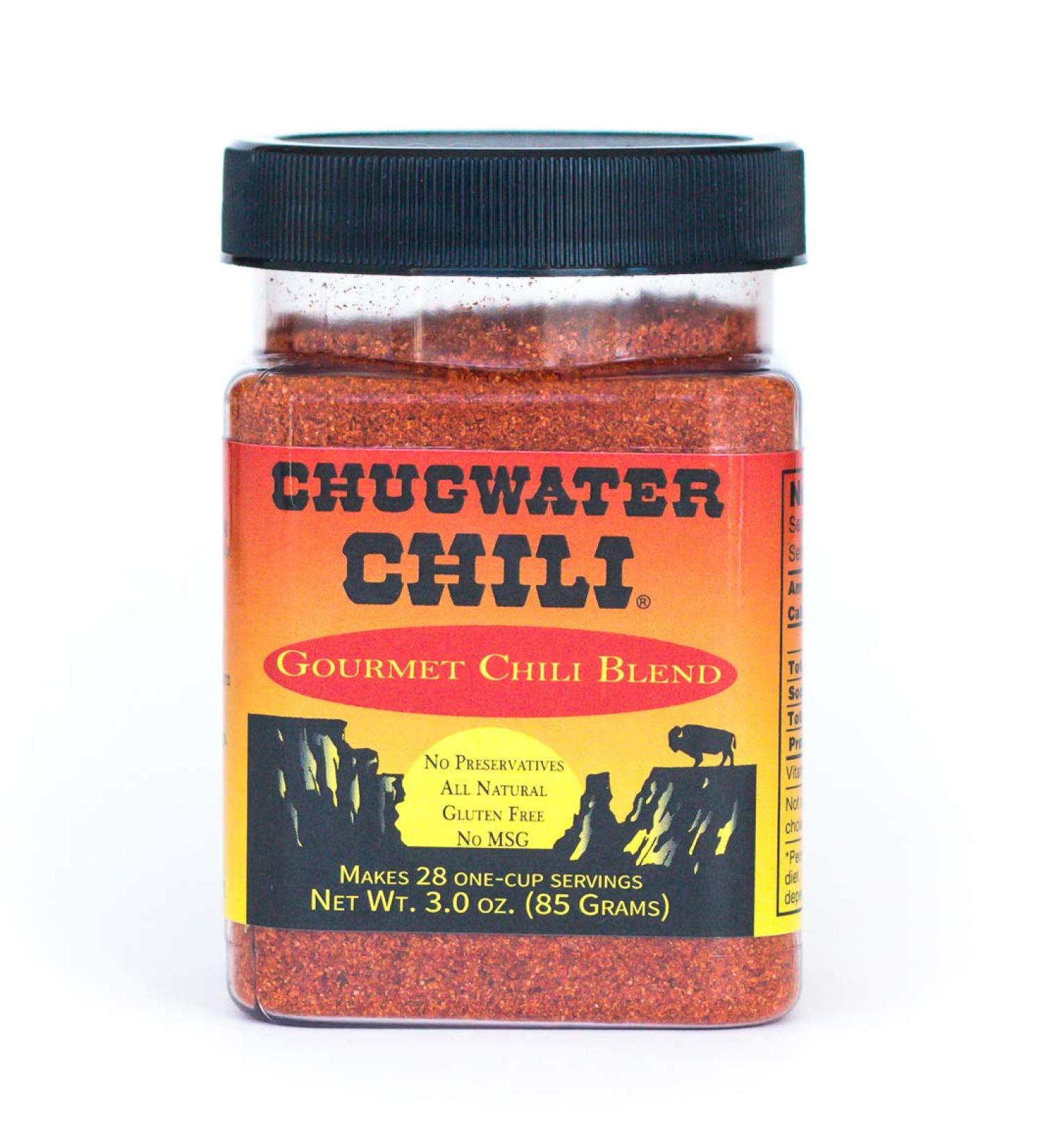 Chugwater Chili Gourmet Seasoning Mix | Wyoming State Championship Recipe | Gluten Free, No MSG, All Natural | 3oz Tub - Buy Online on GoSupps.com
