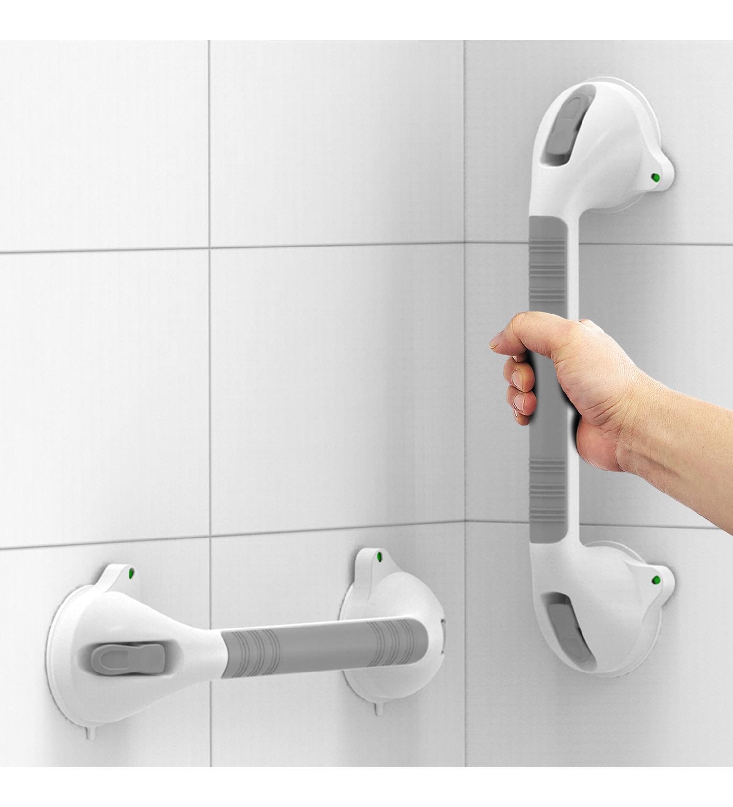 AmeriLuck 16.5 2 Pack Suction Balance Assist Bathroom Shower Handle Bath Grab Bar - White/Grey (Pack of 2) - Buy Online on GoSupps.com