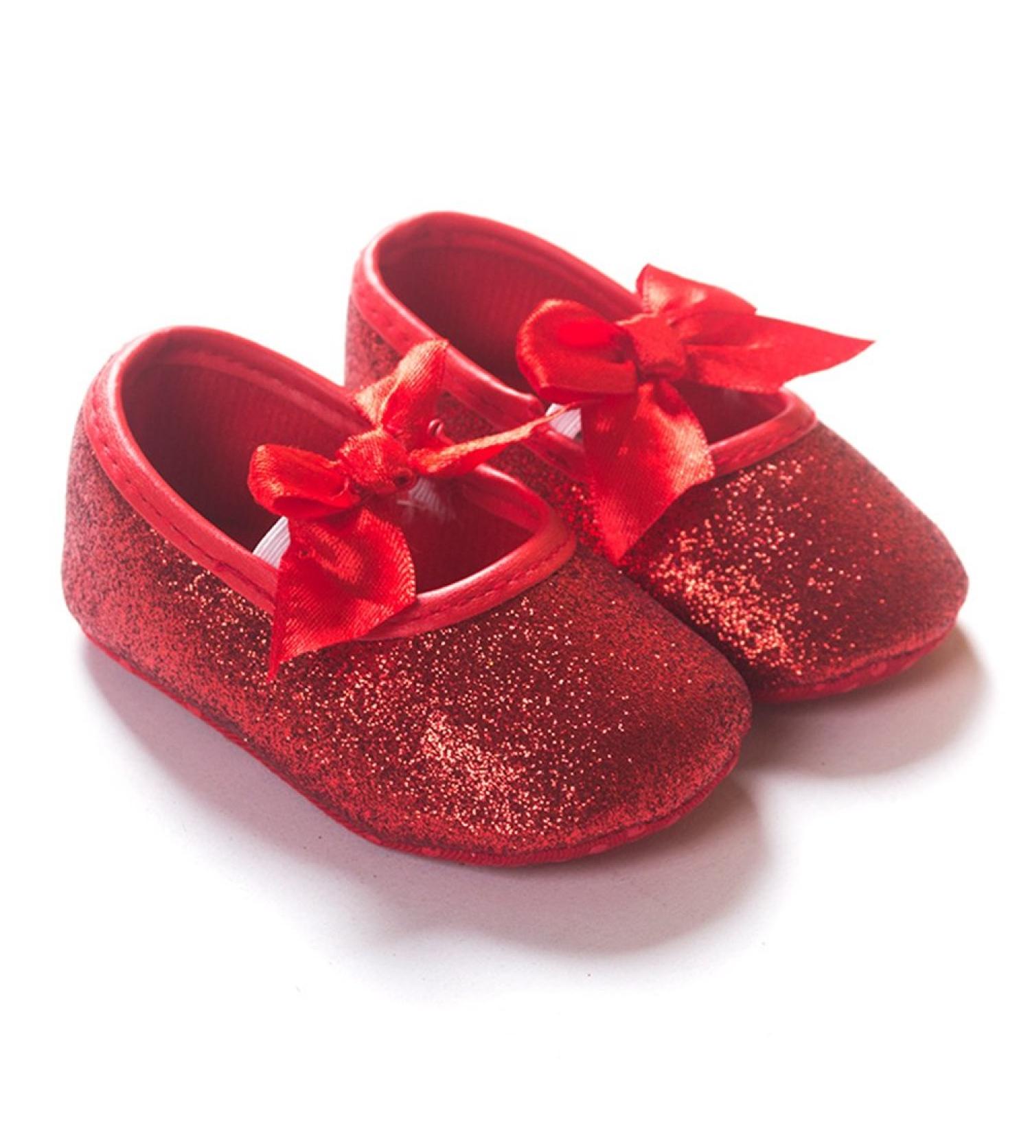 RVROVIC Baby Girl Moccasins | Soft Sole Princess Sparkly Shoes 0-6 Months | Red Infant Prewalker - Buy Online on GoSupps.com