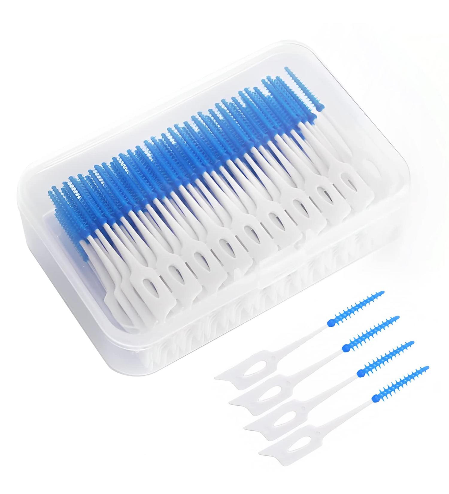 160 Double Use Interdental Brushes with Storage Case - Wisdom Dental Floss for Braces & Oral Care Tool (Blue) - Perfect for Dental Hygiene - Buy Online on GoSupps.com