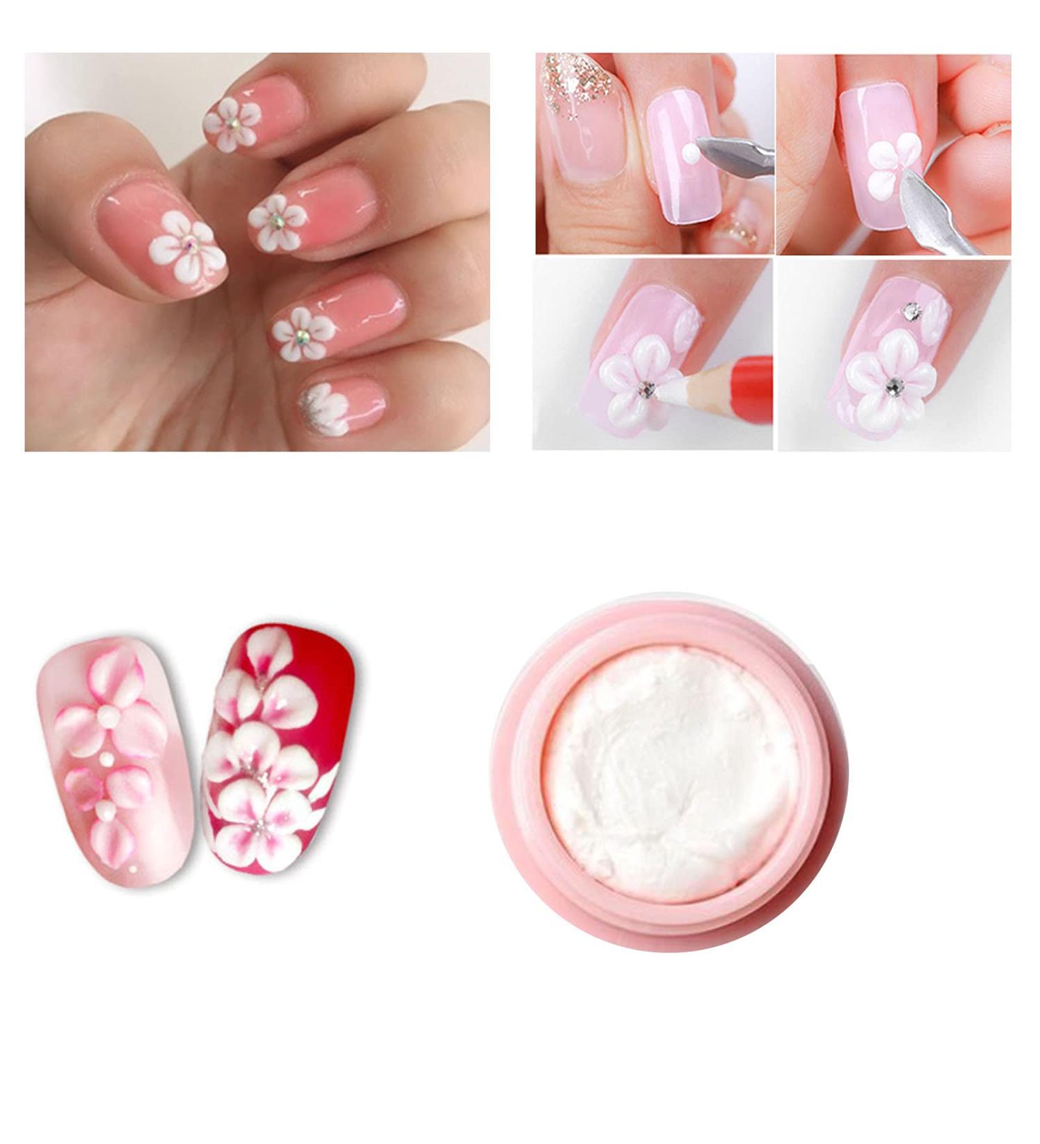 Hacaus 3D Modelling Gel Nail Polish for DIY Flowers Painting - White Color 01 - Buy Online on GoSupps.com