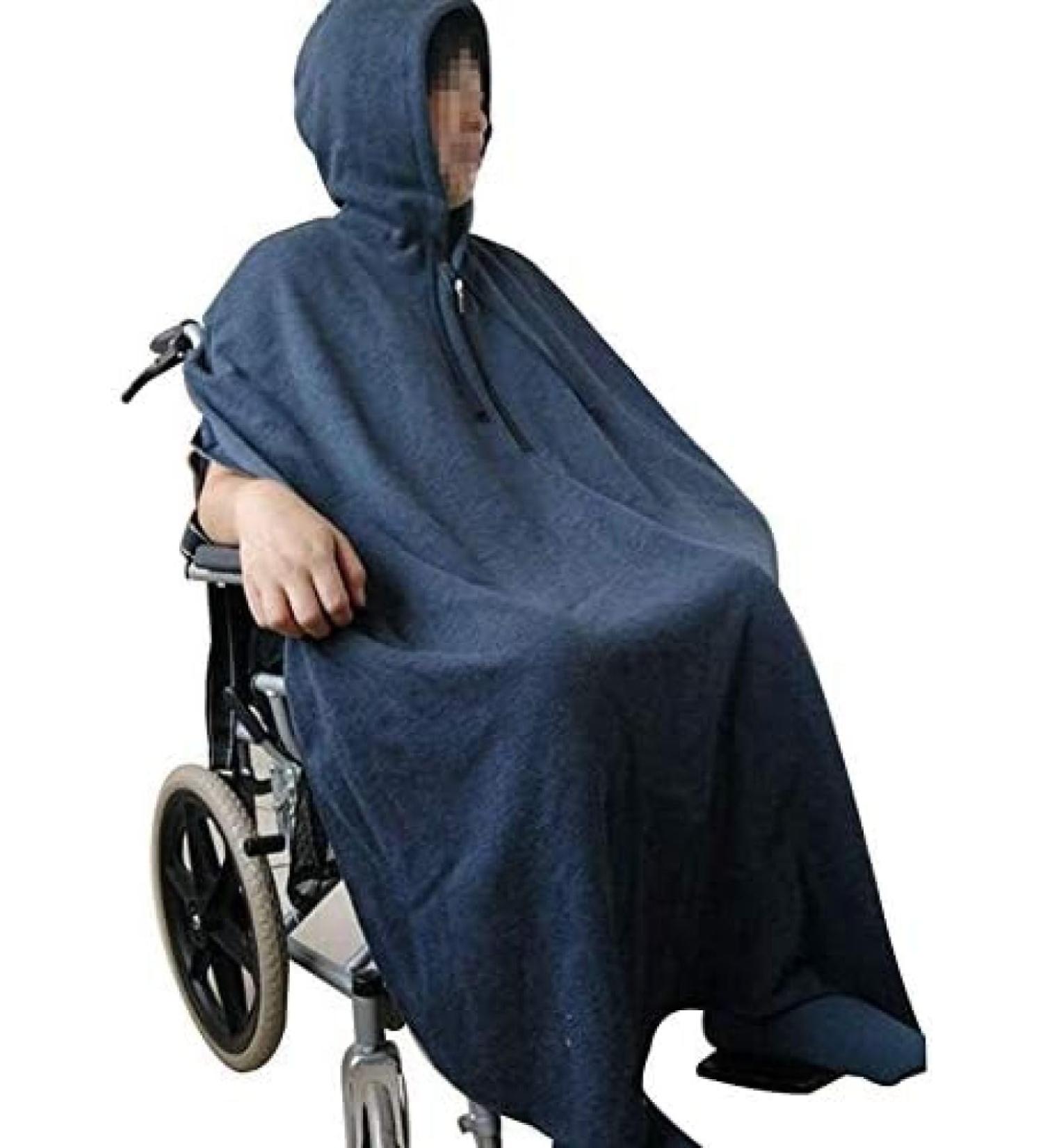 Wheelchair Cloak Lightweight Lap Blanket for Elderly Single Side Plus Velvet Thickened Windproof Keep Warm and Windproof Wheelchair Cloak Suitable for Any Season Blue Male Blue Male - Buy Online on GoSupps.com