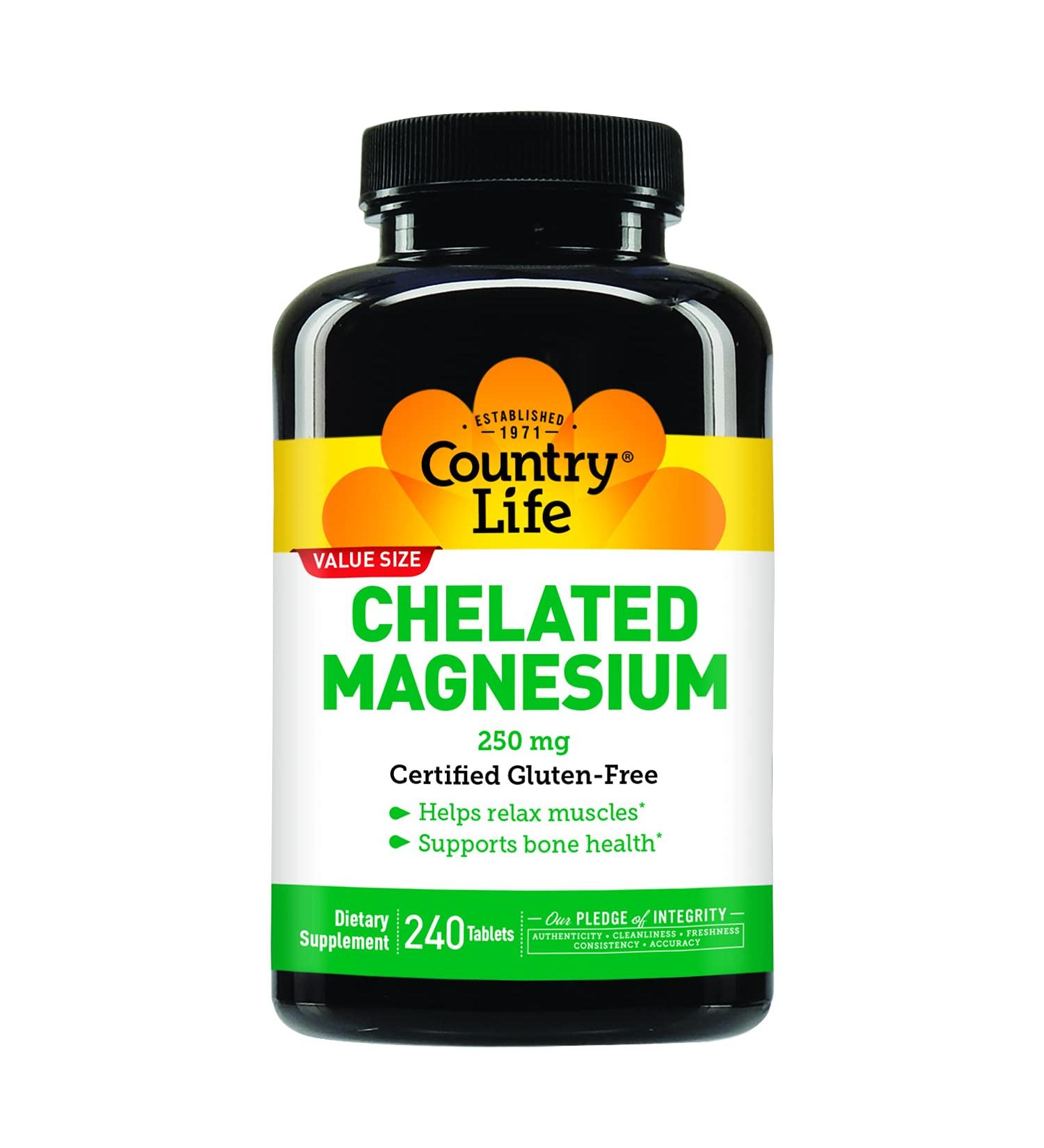 Country Life Chelated Magnesium 250 mg 240 Tablets