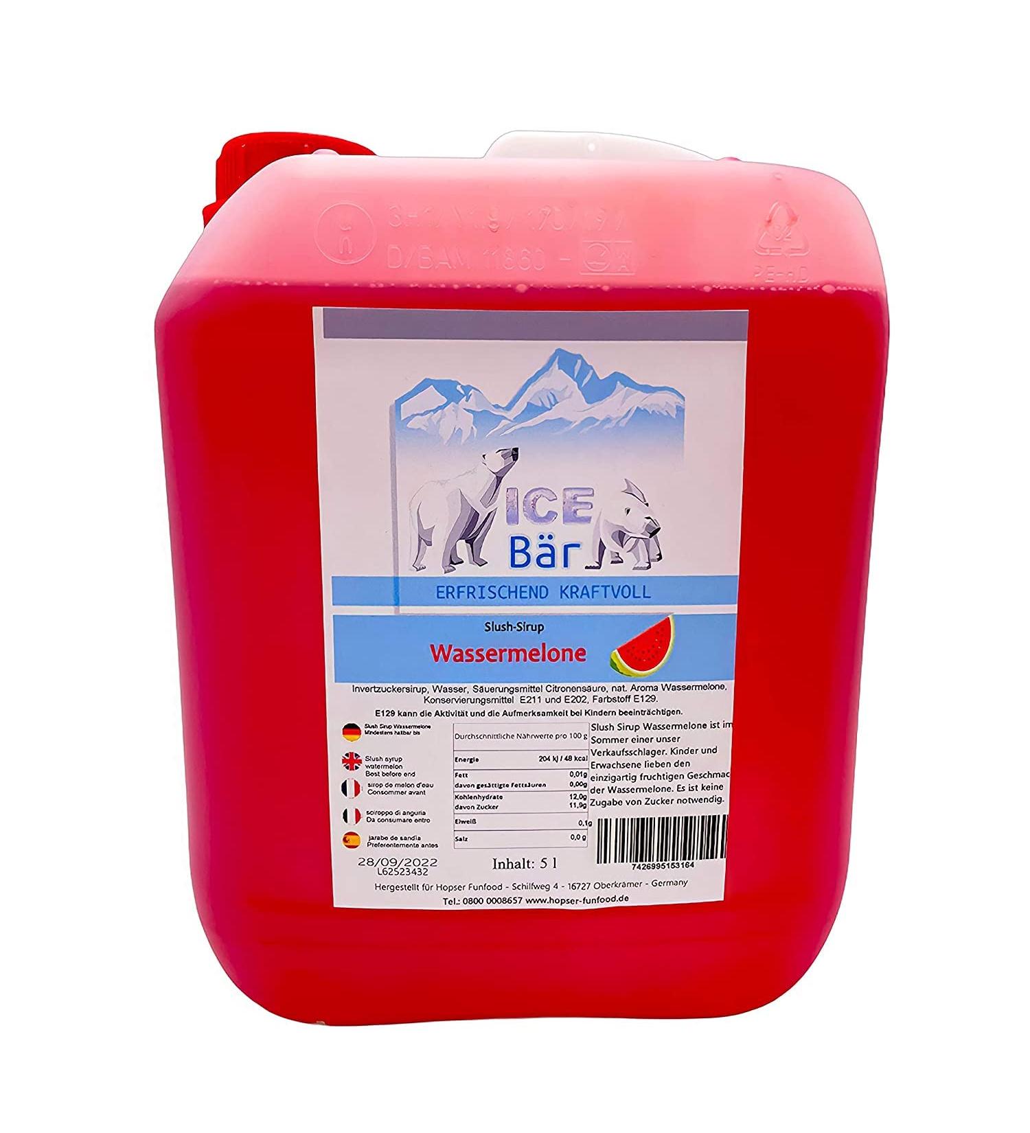Ice B r Watermelon Slush Syrup 5L - Azo-Free Concentrate for DIY Slushy Makers - Buy Online on GoSupps.com