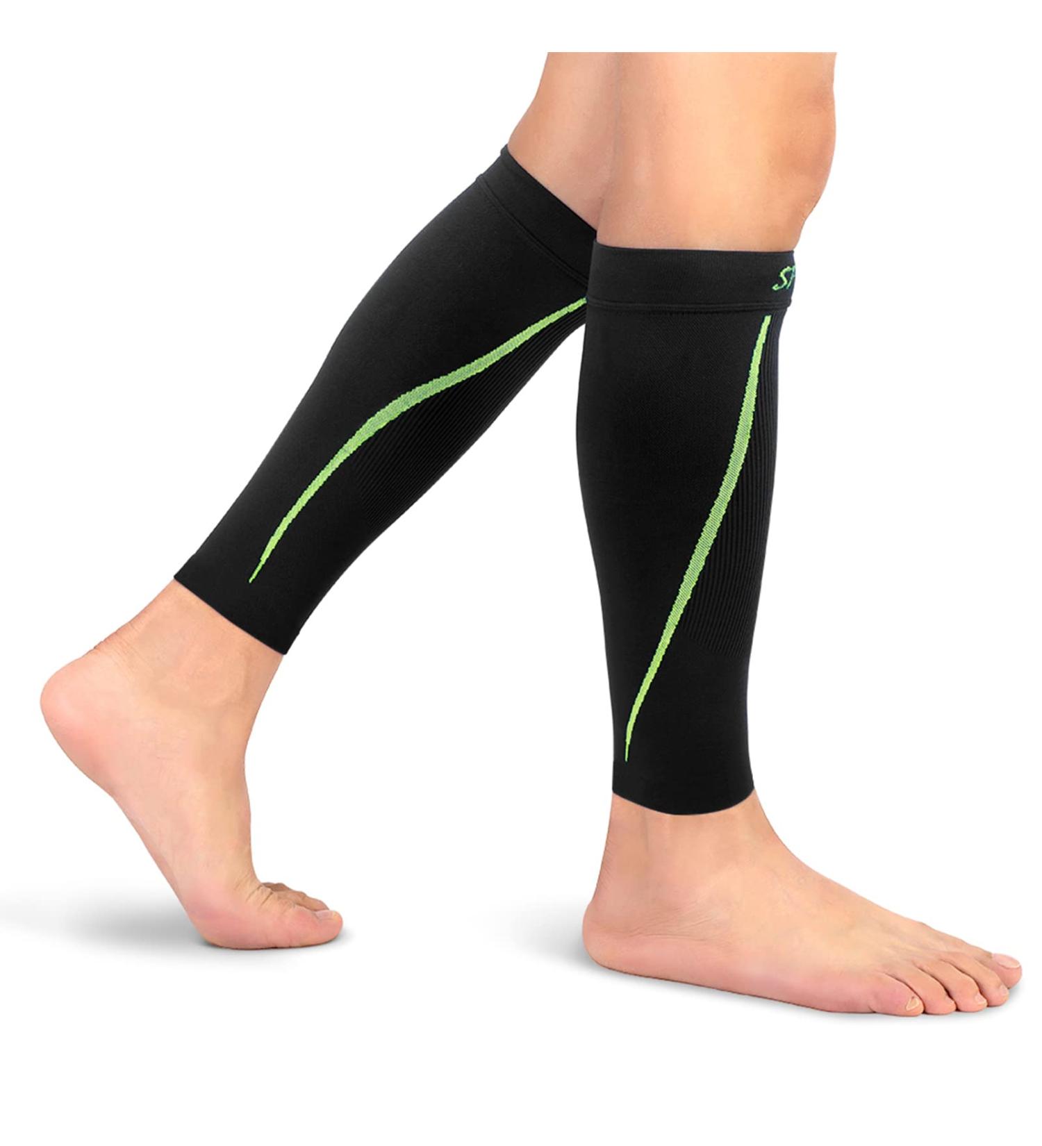 Yosoo Health Gear Compression Sleeves - Shin & Calf Support Bandage for Men & Women | Sports Leg Protection Socks (M-Black) - Buy Online on GoSupps.com