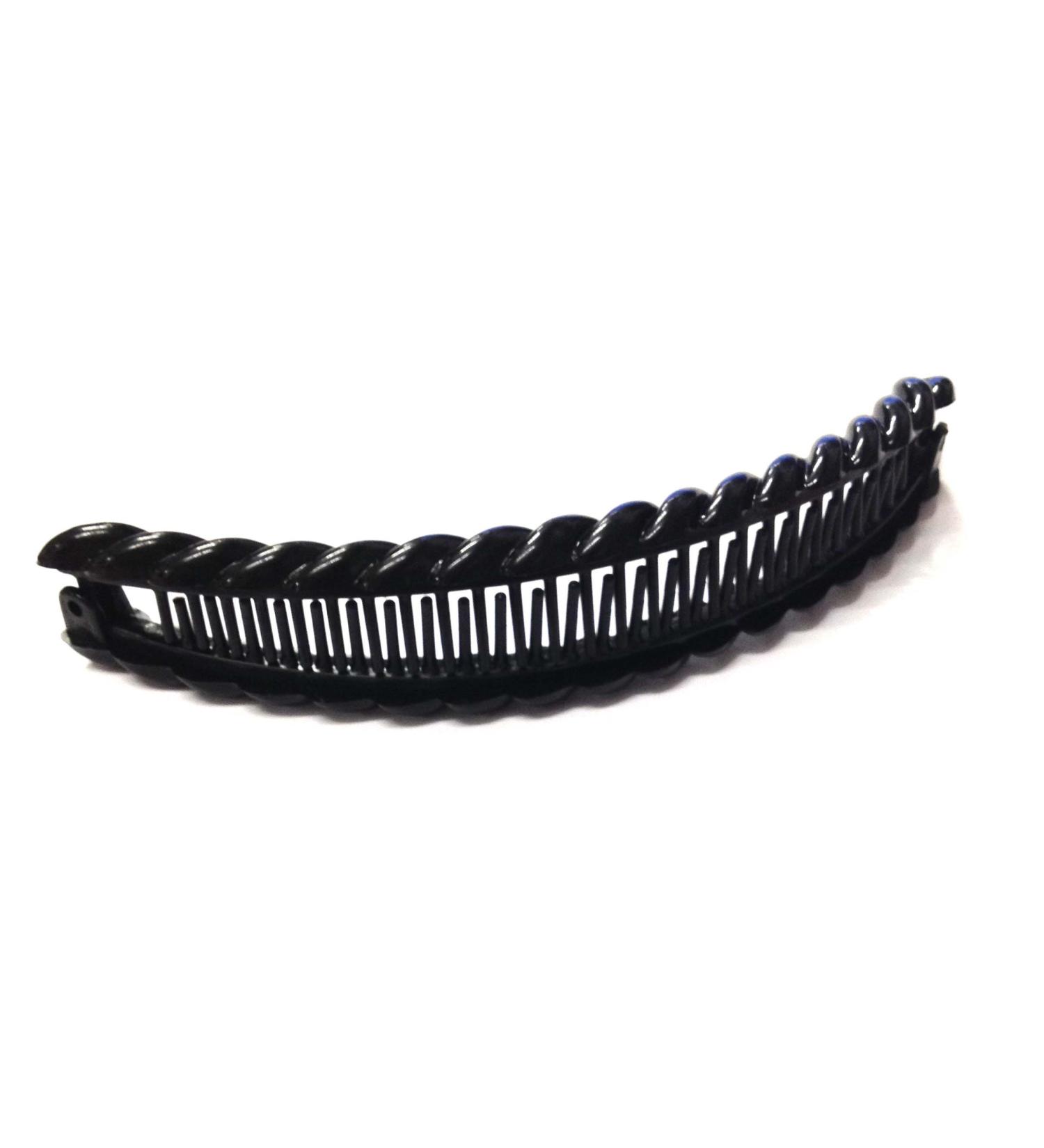 16cm Long Black Barley Twisted Banana Clip by Inca